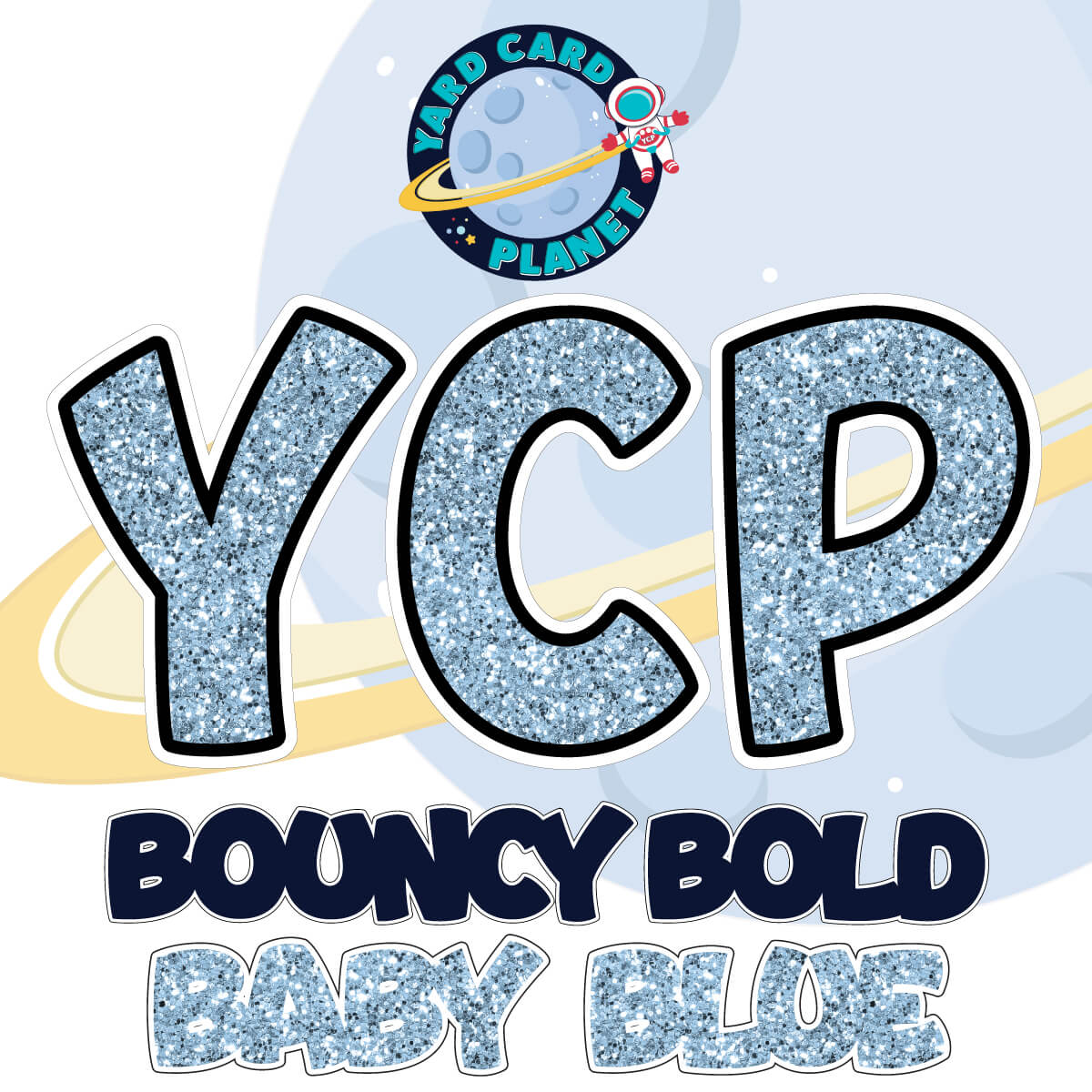 18" Bouncy Bold BB 102 pc. Pro Letters, Numbers and Symbols Set in Glitter Pattern