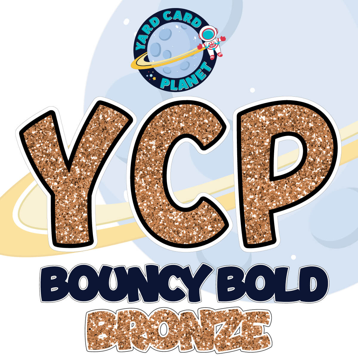 18" Bouncy Bold BB 102 pc. Pro Letters, Numbers and Symbols Set in Glitter Pattern