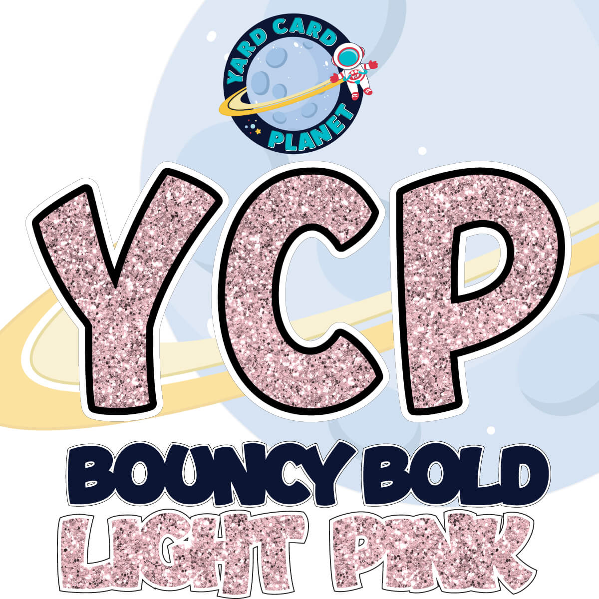18" Bouncy Bold BB 102 pc. Pro Letters, Numbers and Symbols Set in Glitter Pattern