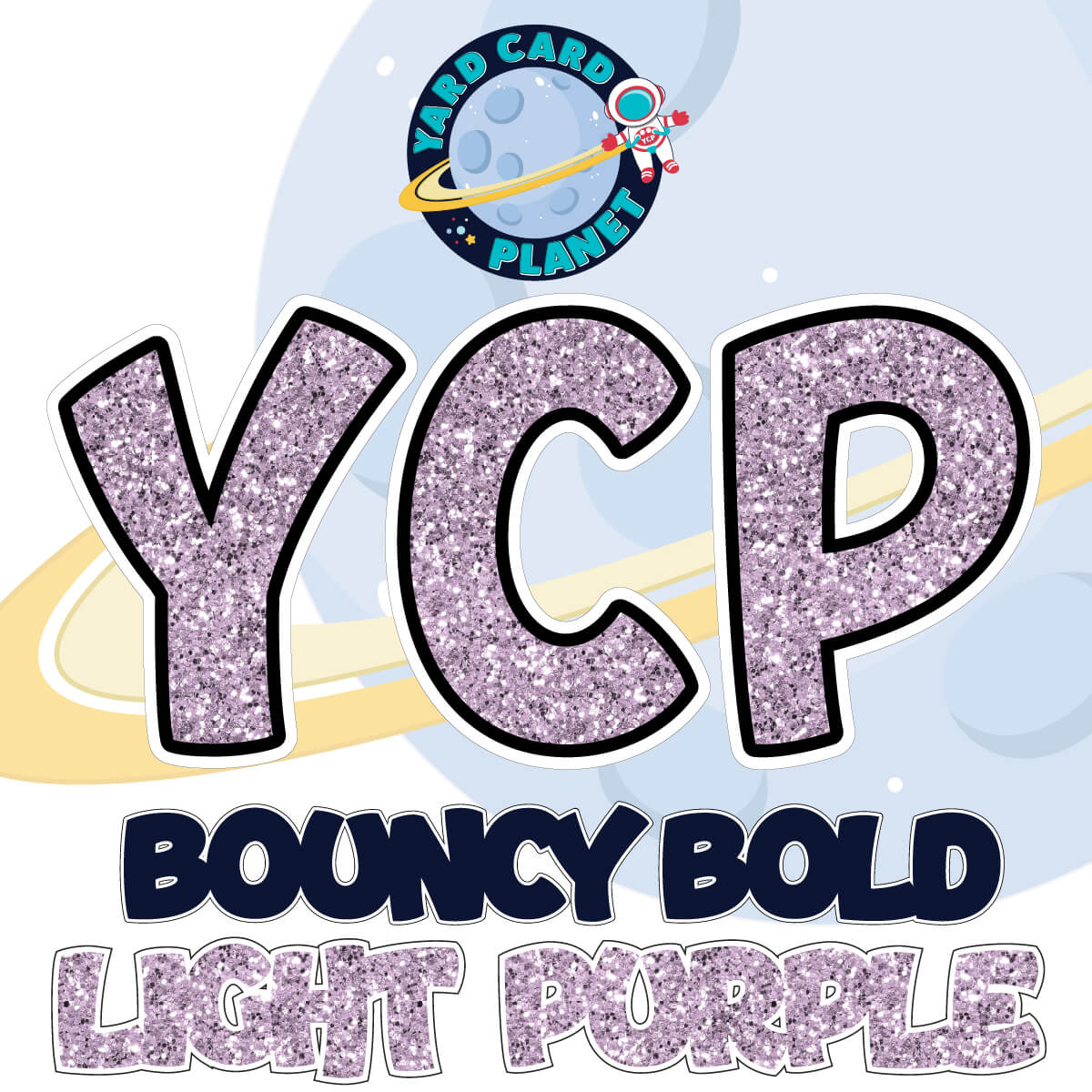 18" Bouncy Bold BB 102 pc. Pro Letters, Numbers and Symbols Set in Glitter Pattern