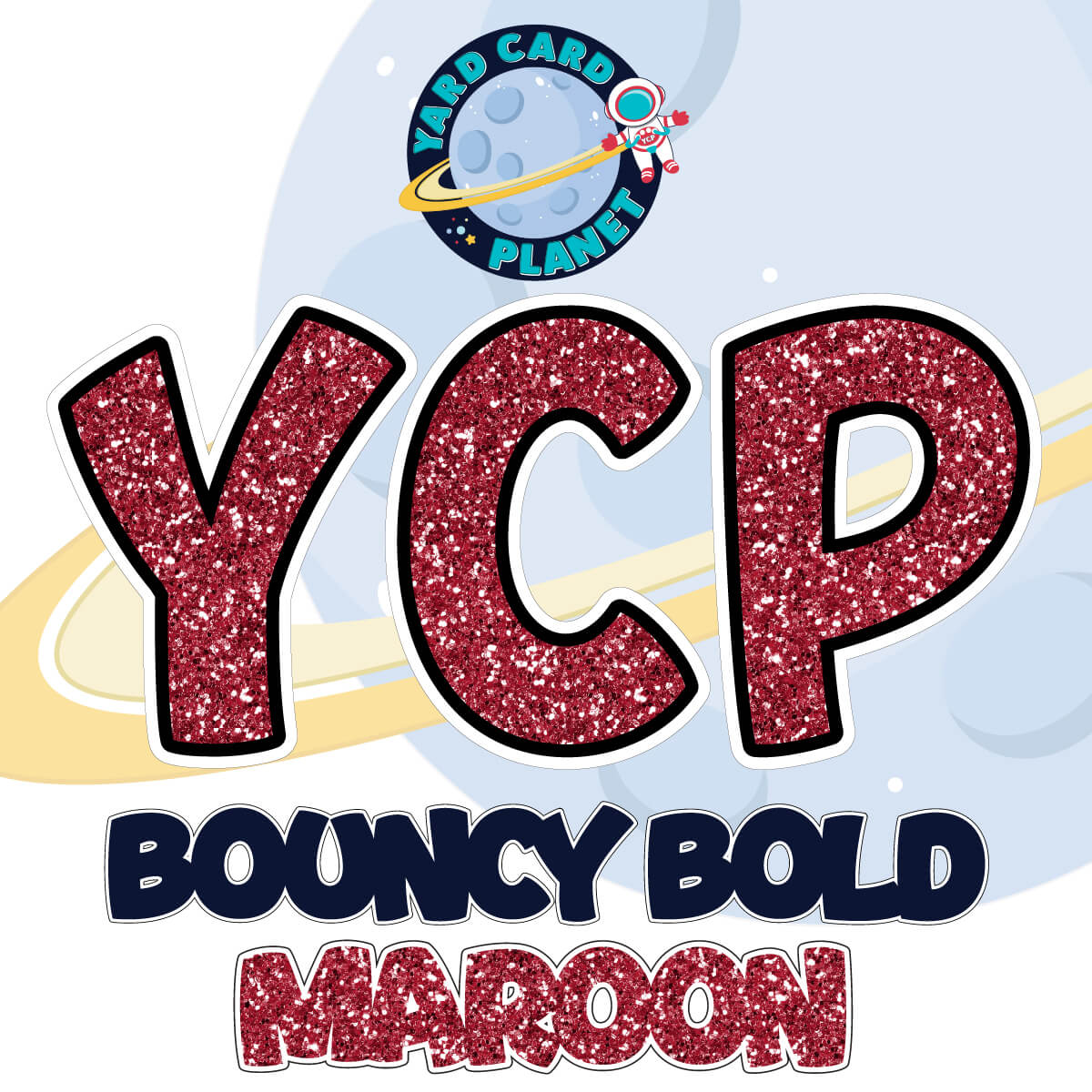 18" Bouncy Bold BB 102 pc. Pro Letters, Numbers and Symbols Set in Glitter Pattern