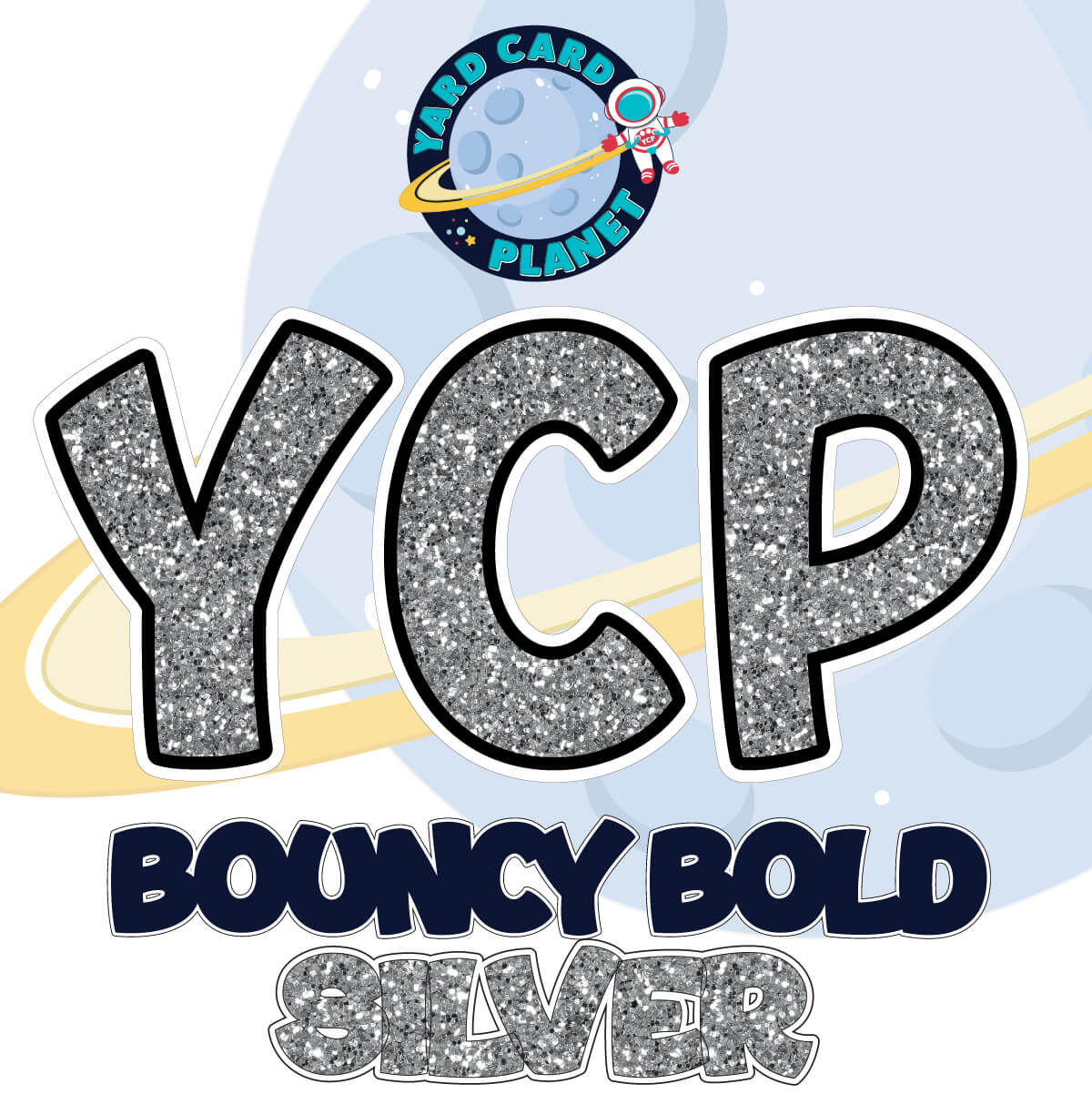 23" Bouncy Bold BB 100 pc. Letters, Numbers and Symbols Pro Set in Glitter Pattern