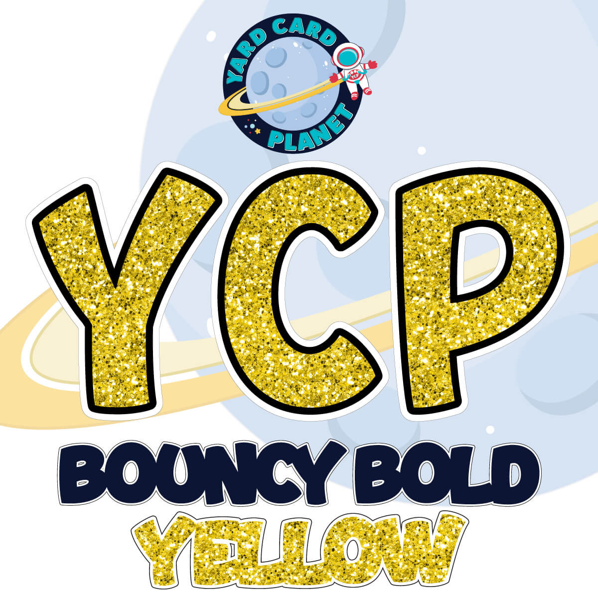 18" Bouncy Bold BB 102 pc. Pro Letters, Numbers and Symbols Set in Glitter Pattern
