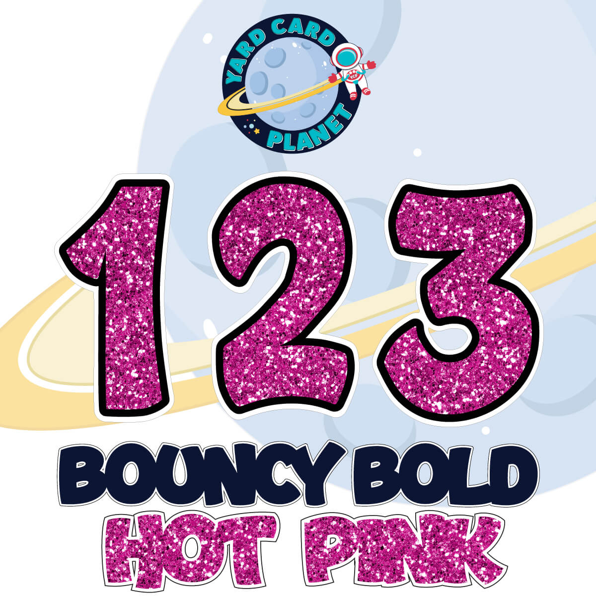 12" Bouncy Bold BB 50 pc. Numbers and Symbols Set in Glitter Pattern