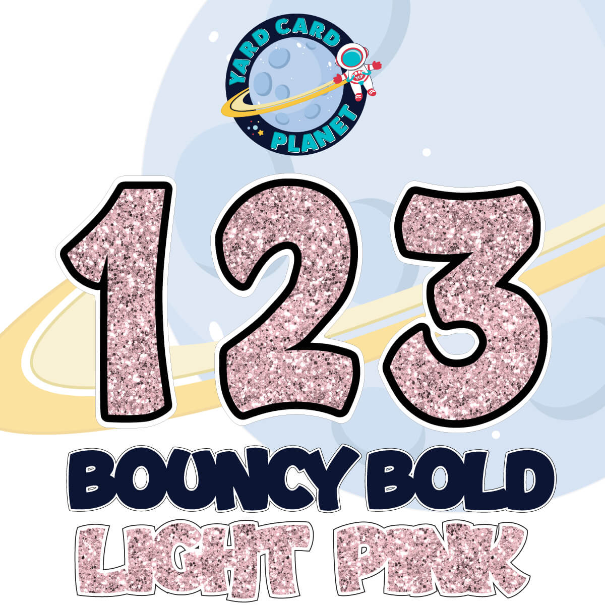 18" Bouncy Bold BB 48 pc. Numbers and Symbols Set in Glitter Pattern