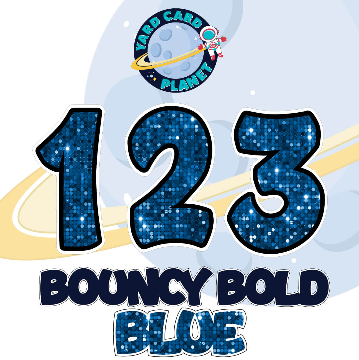 12" Bouncy Bold BB 50 pc. Numbers and Symbols Set in Sequin Pattern