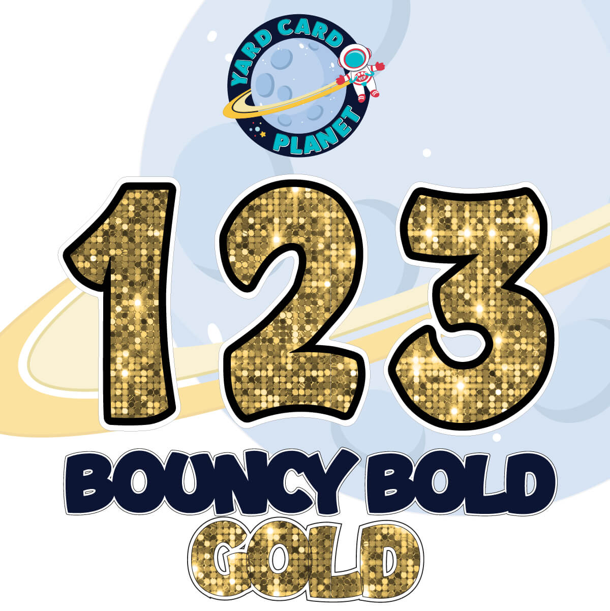 12" Bouncy Bold BB 50 pc. Numbers and Symbols Set in Sequin Pattern