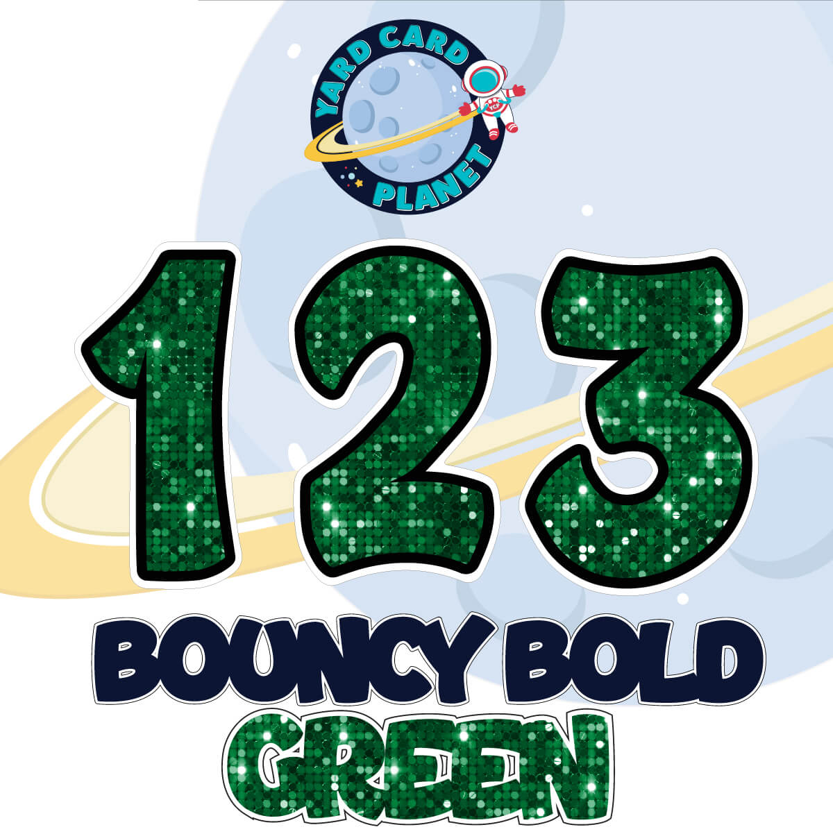 12" Bouncy Bold BB 50 pc. Numbers and Symbols Set in Sequin Pattern