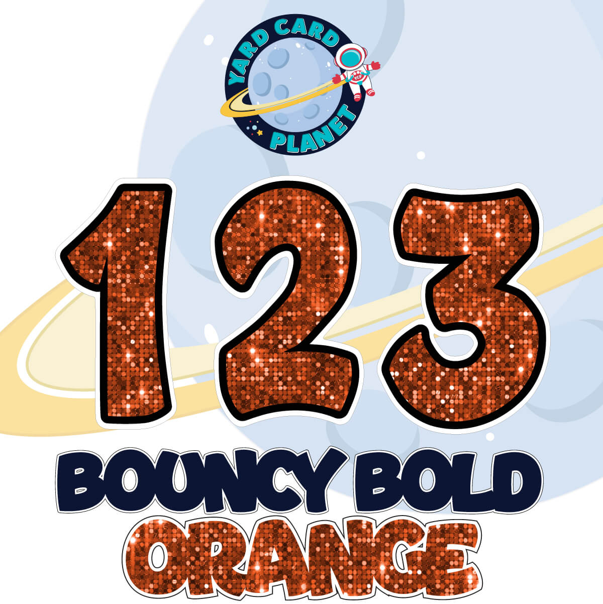 12" Bouncy Bold BB 50 pc. Numbers and Symbols Set in Sequin Pattern