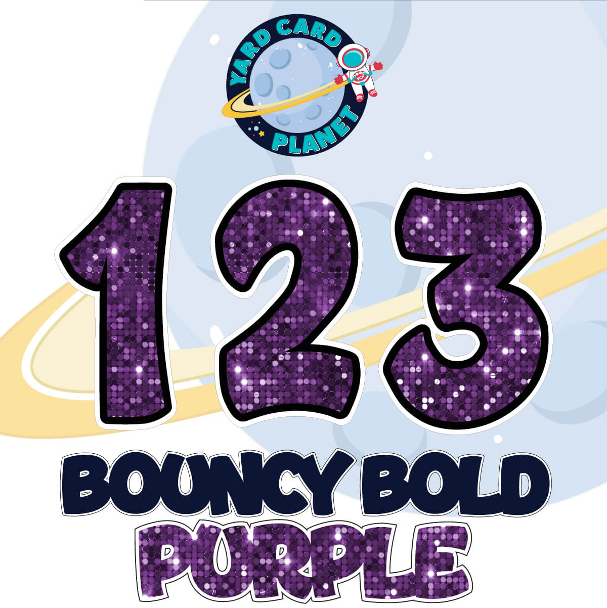 12" Bouncy Bold BB 50 pc. Numbers and Symbols Set in Sequin Pattern