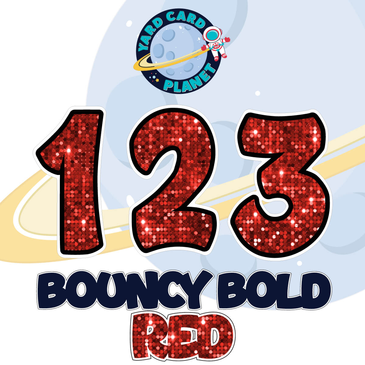 12" Bouncy Bold BB 50 pc. Numbers and Symbols Set in Sequin Pattern