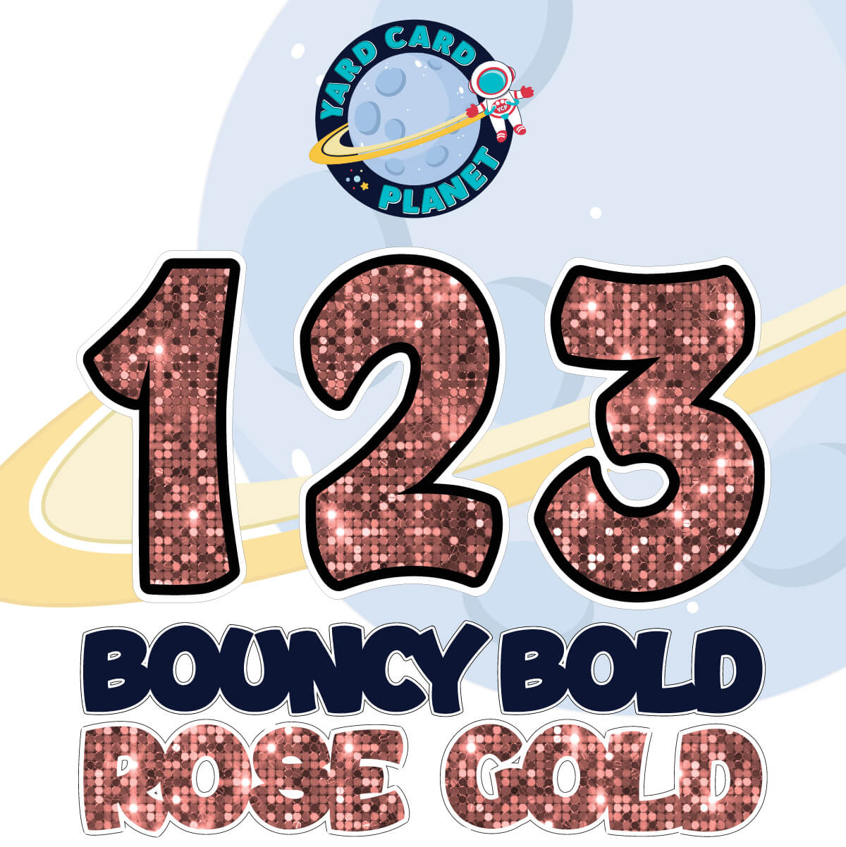 12" Bouncy Bold BB 50 pc. Numbers and Symbols Set in Sequin Pattern