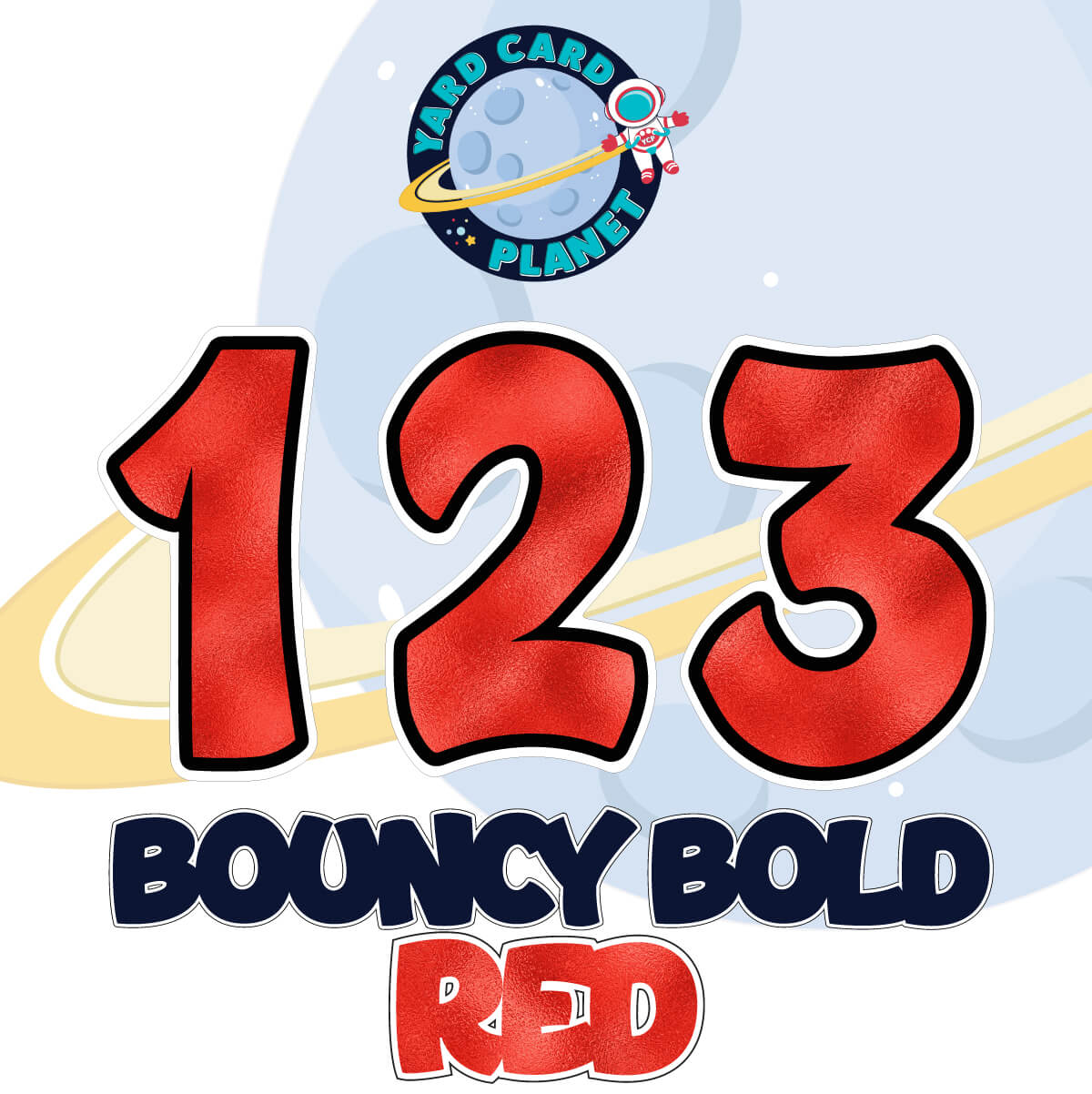 12" Bouncy Bold BB 50 pc. Numbers and Symbols Set in Metallic Foil Pattern