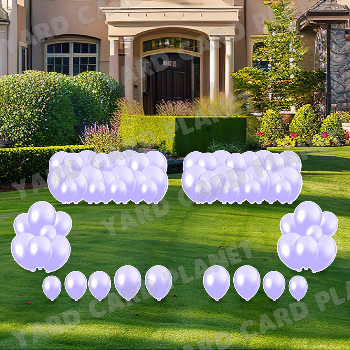 Pastel Purple Balloon Panels, Bouquets and Singles Yard Card Set