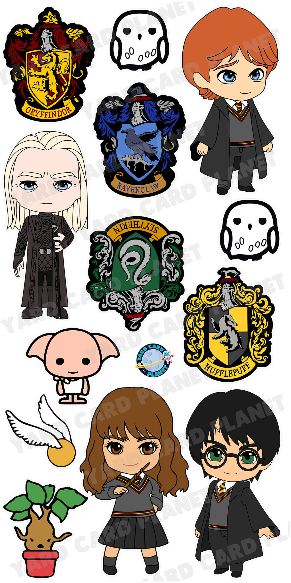 Wizard School Magic Yard Card Flair Set