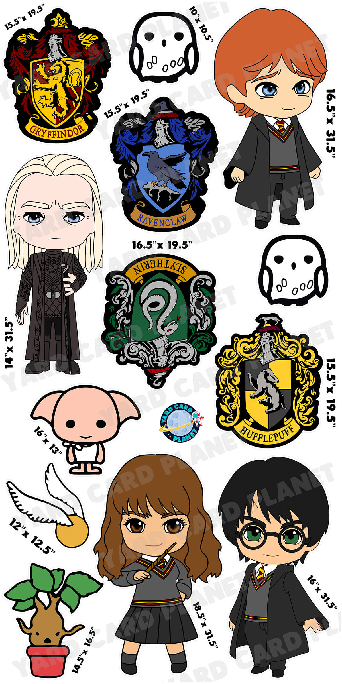 Wizard School Magic Yard Card Flair Set