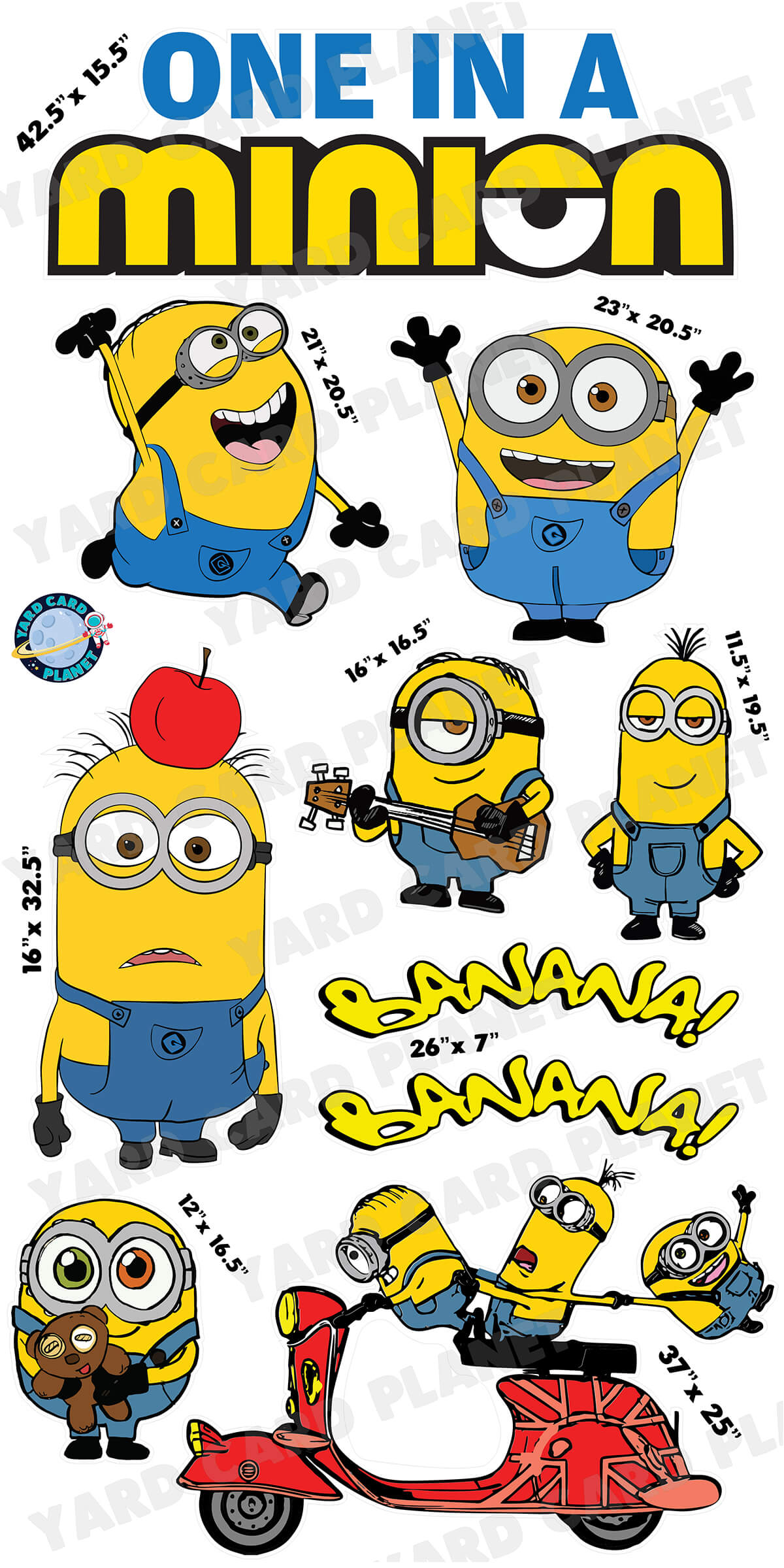 One In A Minion EZ Quick Sign and Yard Card Flair Set