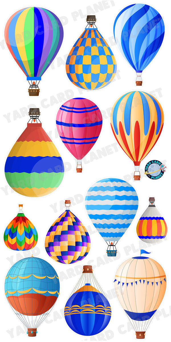 Hot Air Balloons Yard Card Flair Set