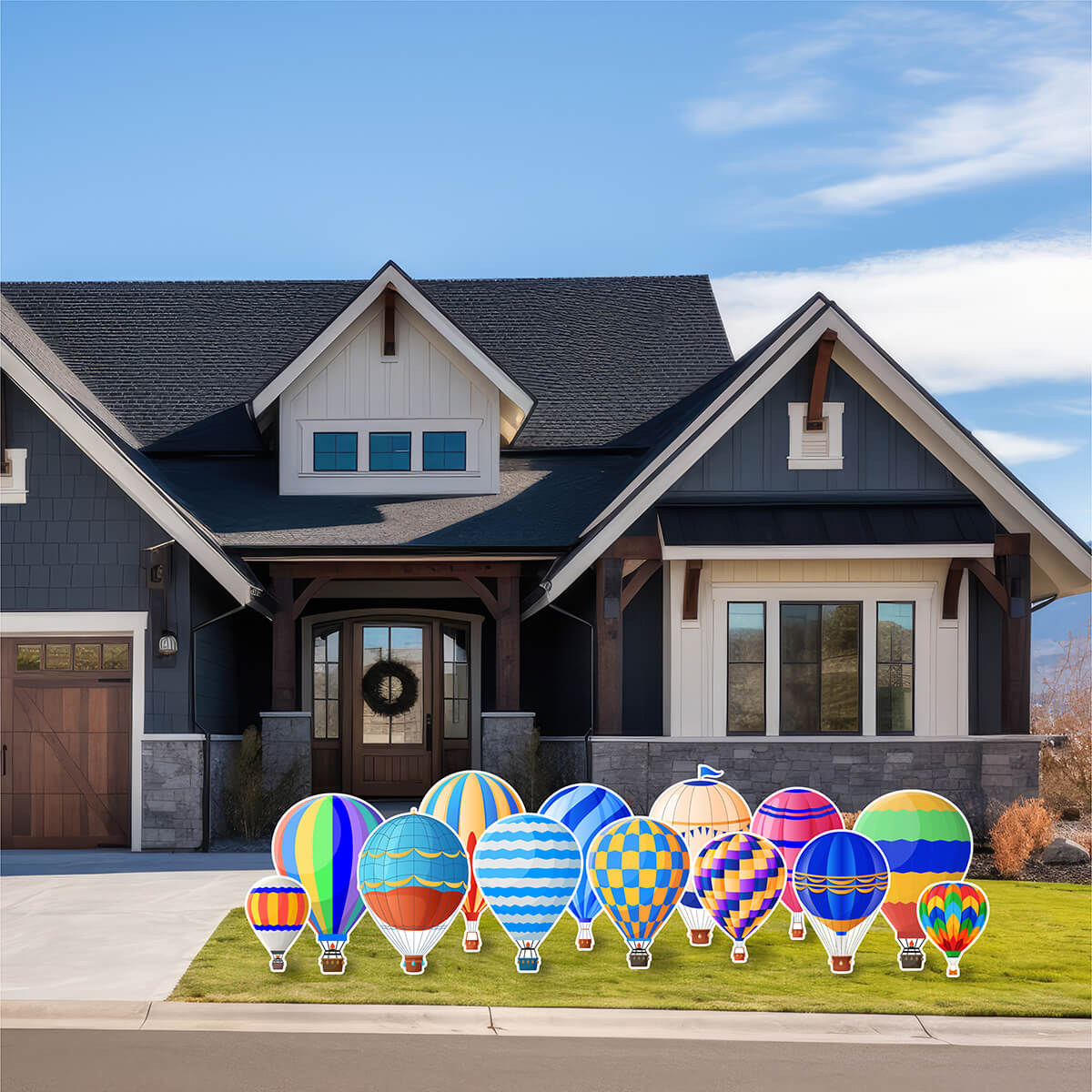 Hot Air Balloons Yard Card Flair Set