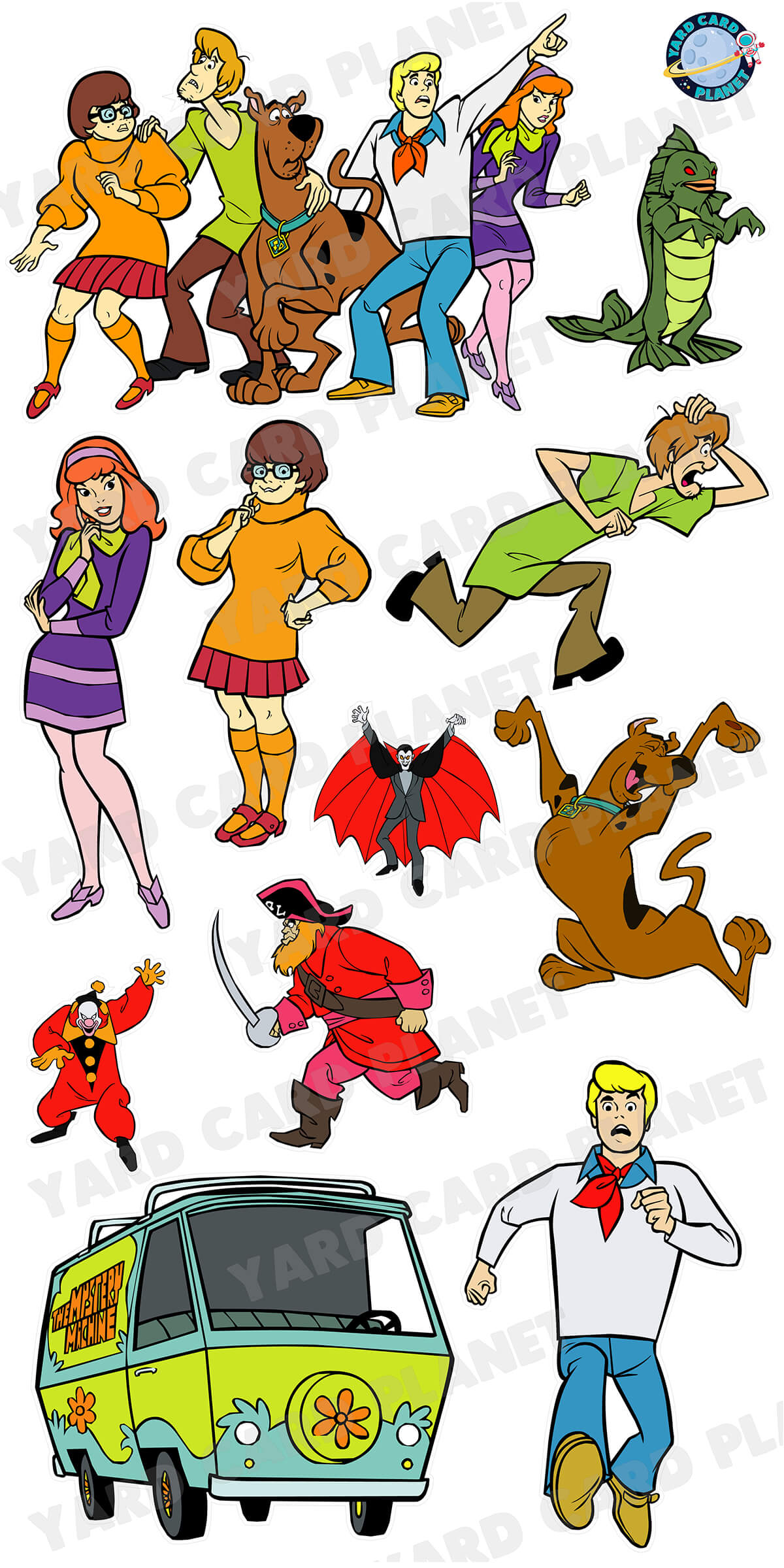 The Mystery Machine Van Crew Yard Card Flair Set