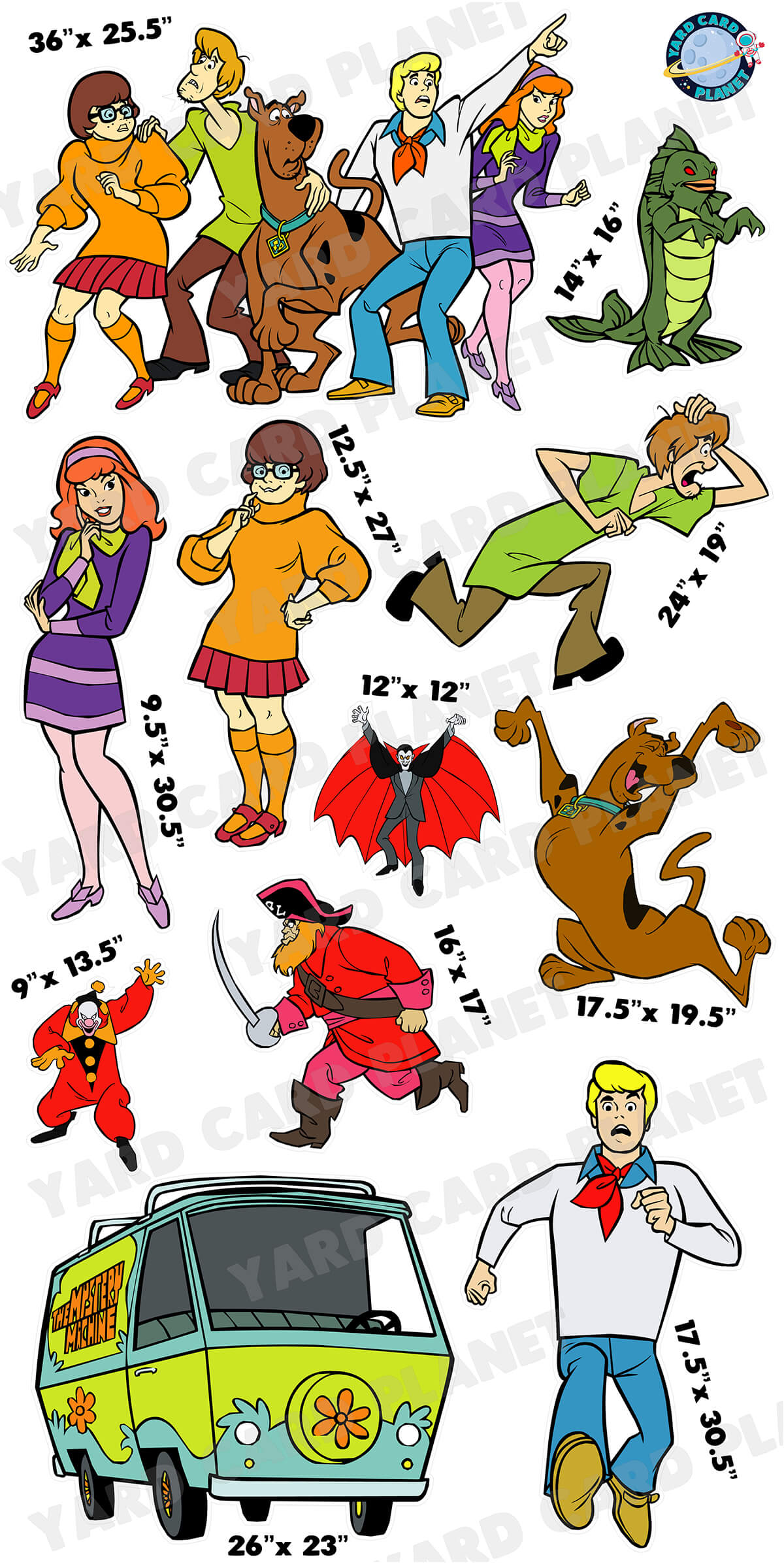 The Mystery Machine Van Crew Yard Card Flair Set