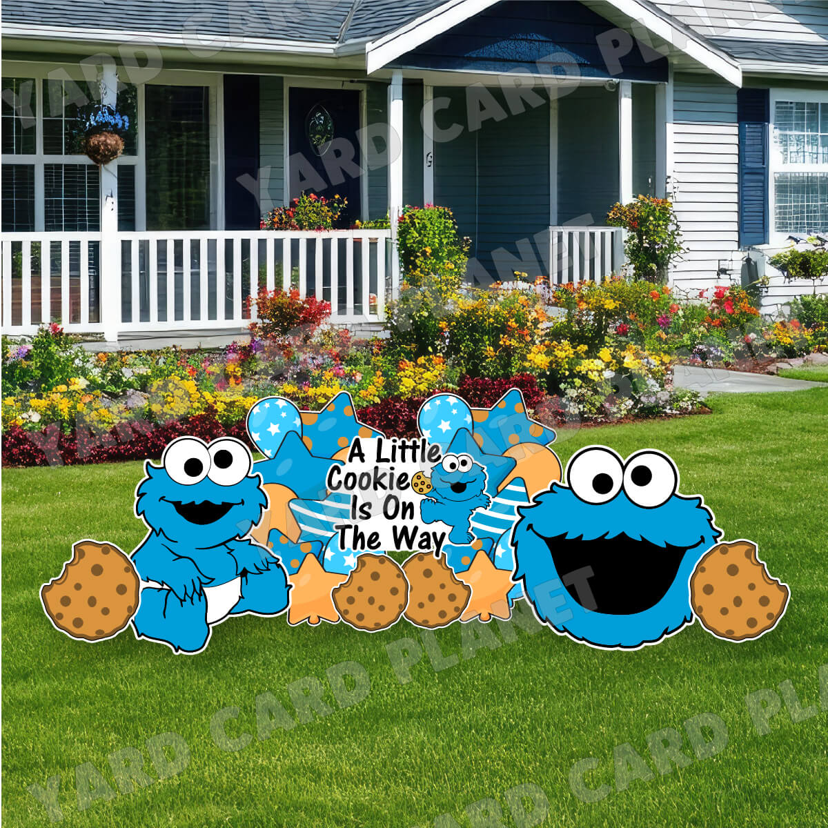 Cookie Loving Baby Monster Yard Card Flair Set