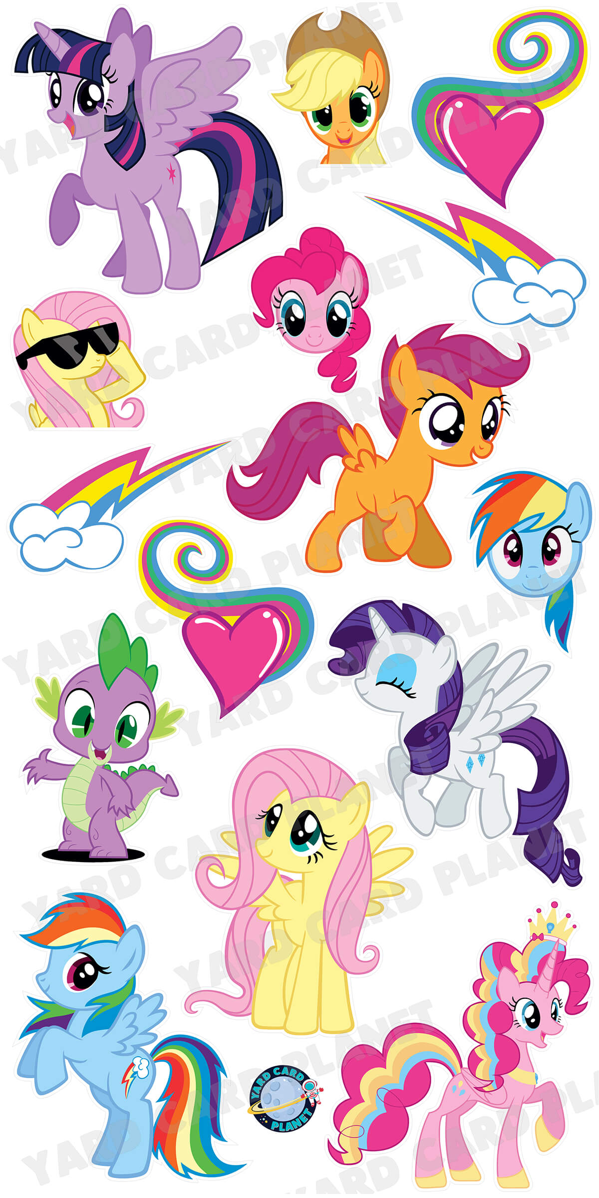 Cute Pony Yard Card Flair Set