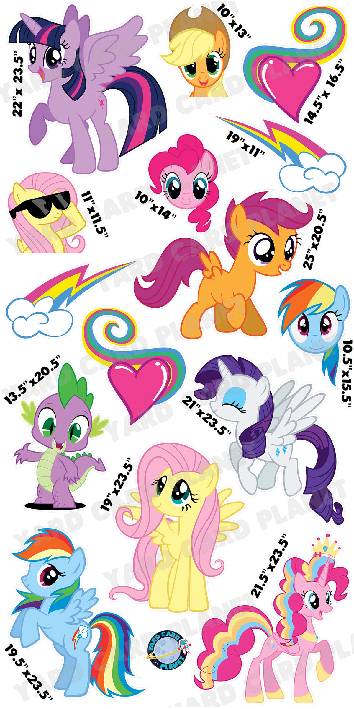 Cute Pony Yard Card Flair Set