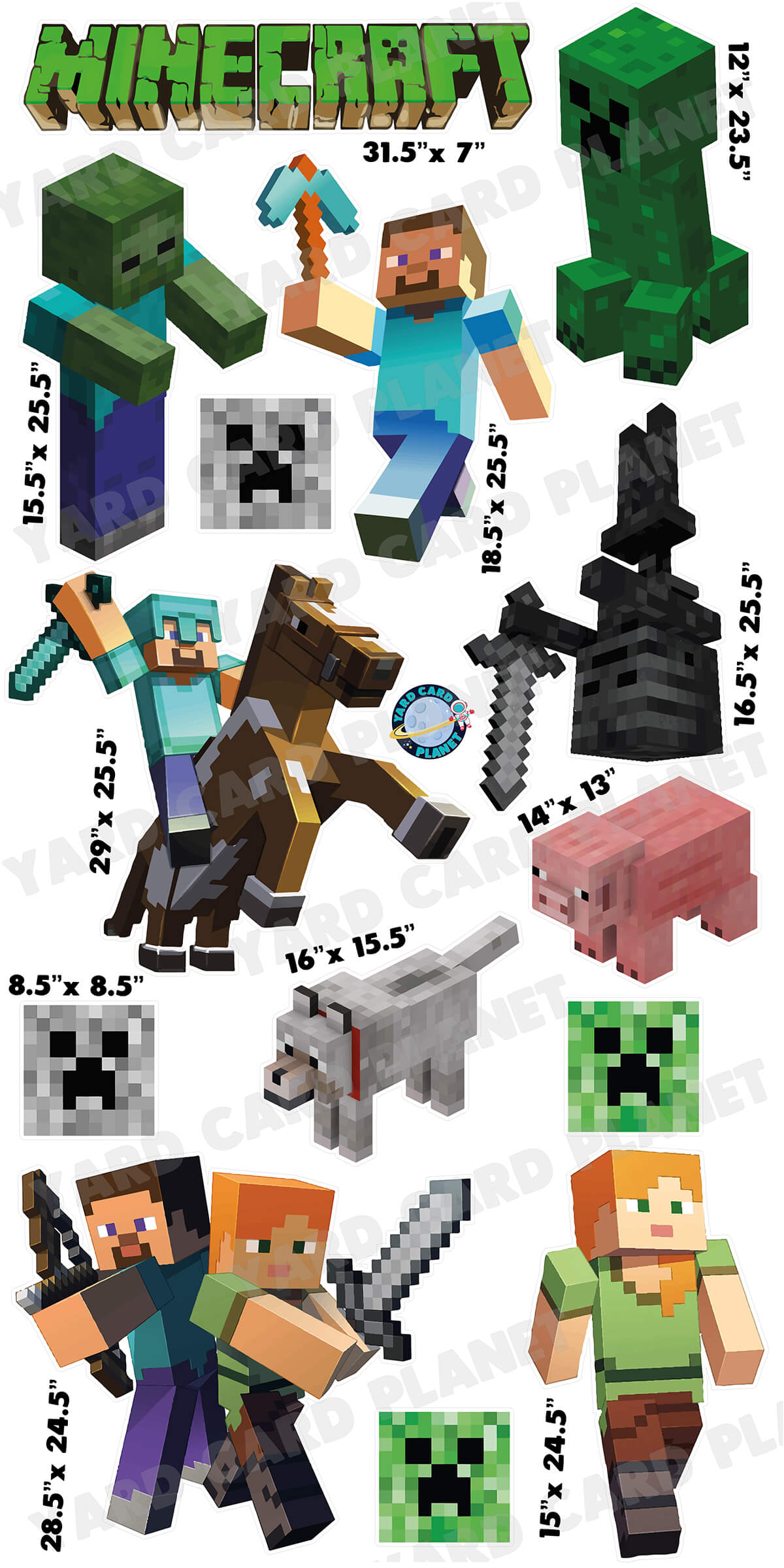 Pixel Adventure Yard Card Flair Set