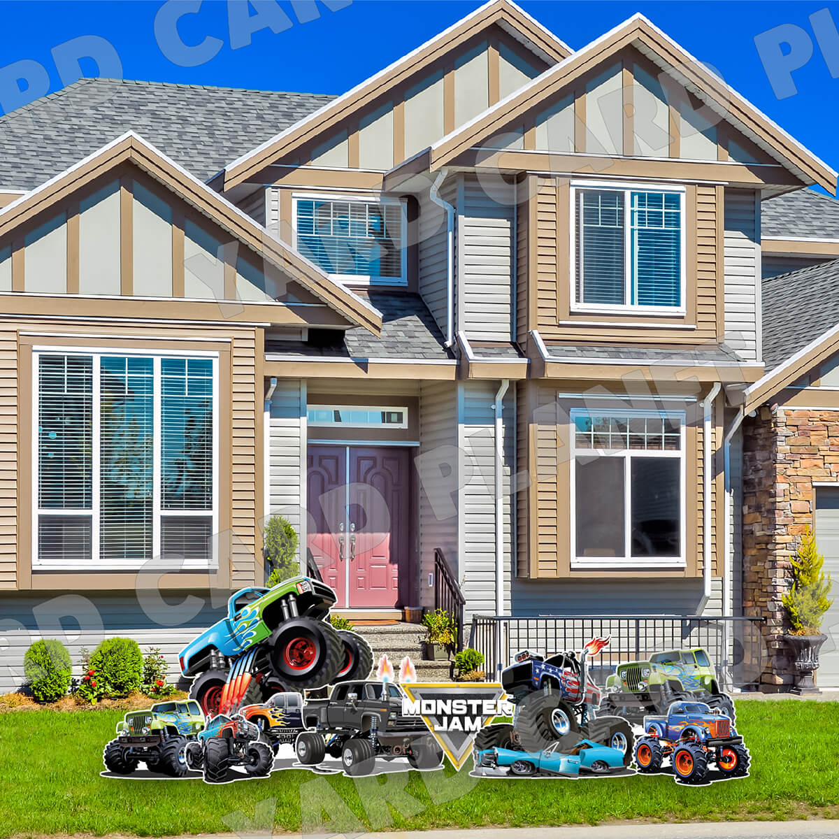 Monster Truck Yard Card Flair Set