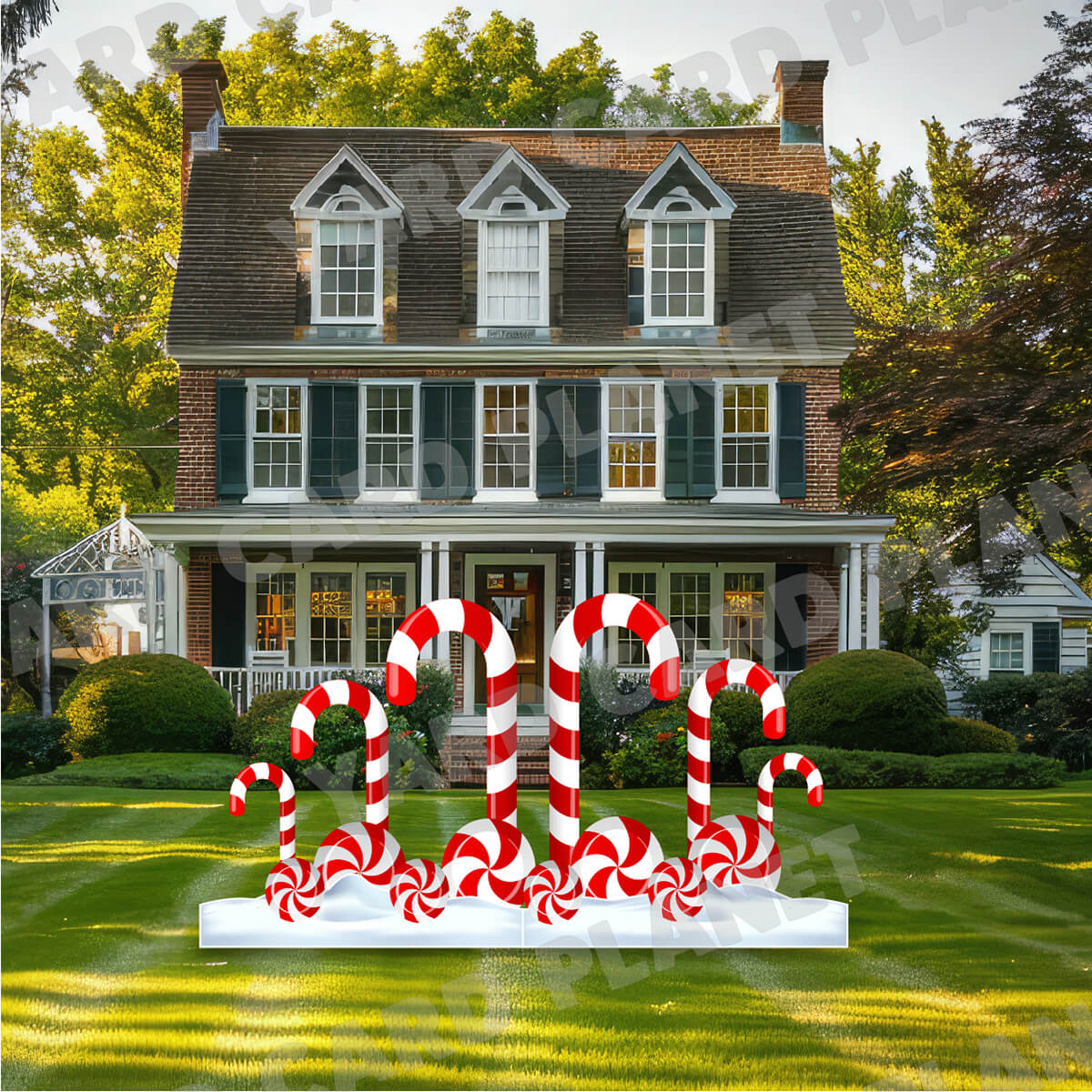Candy Cane Christmas and Snow EZ Quick Panels Yard Card Flair Set