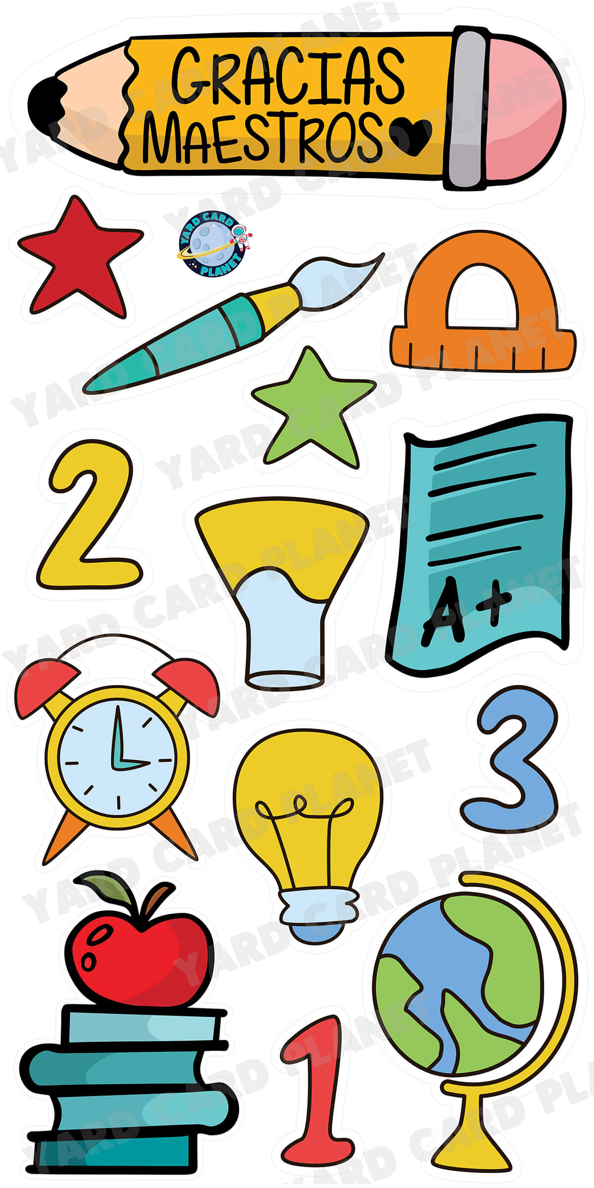 Gracias Maestros Yard Card Flair Set