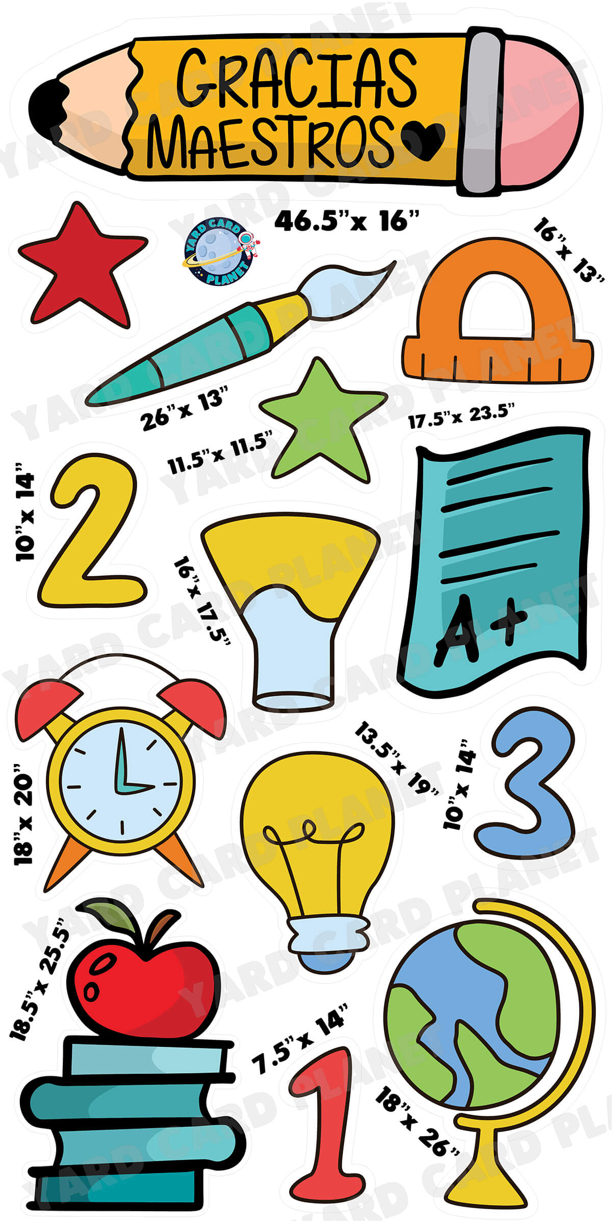 Gracias Maestros Yard Card Flair Set