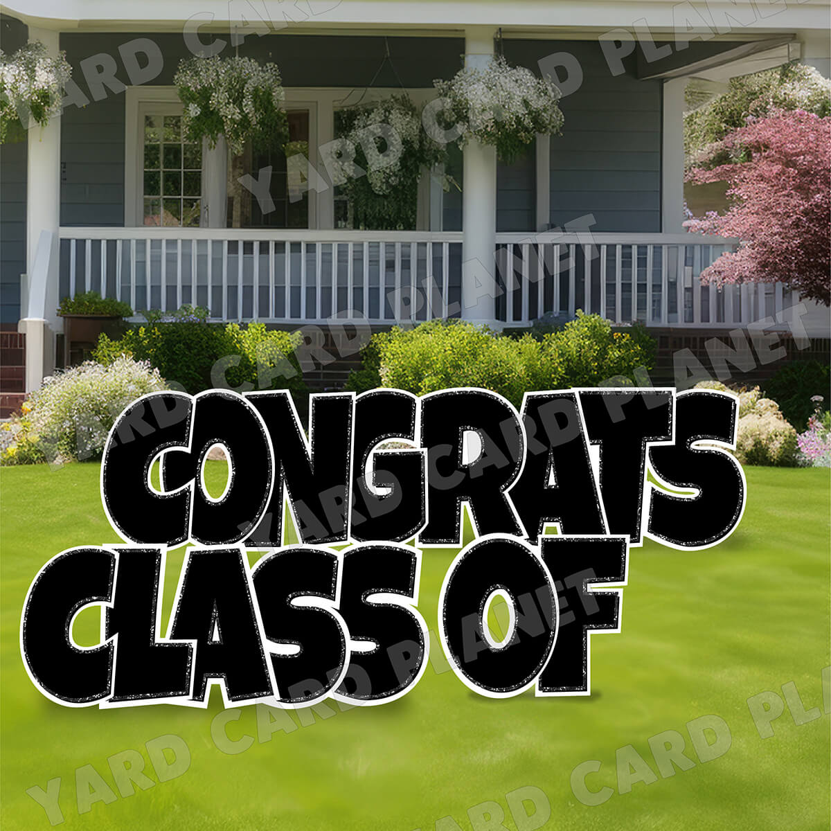 CONGRATS CLASS OF Yard Card EZ Quick Set in Luckiest Guy Font