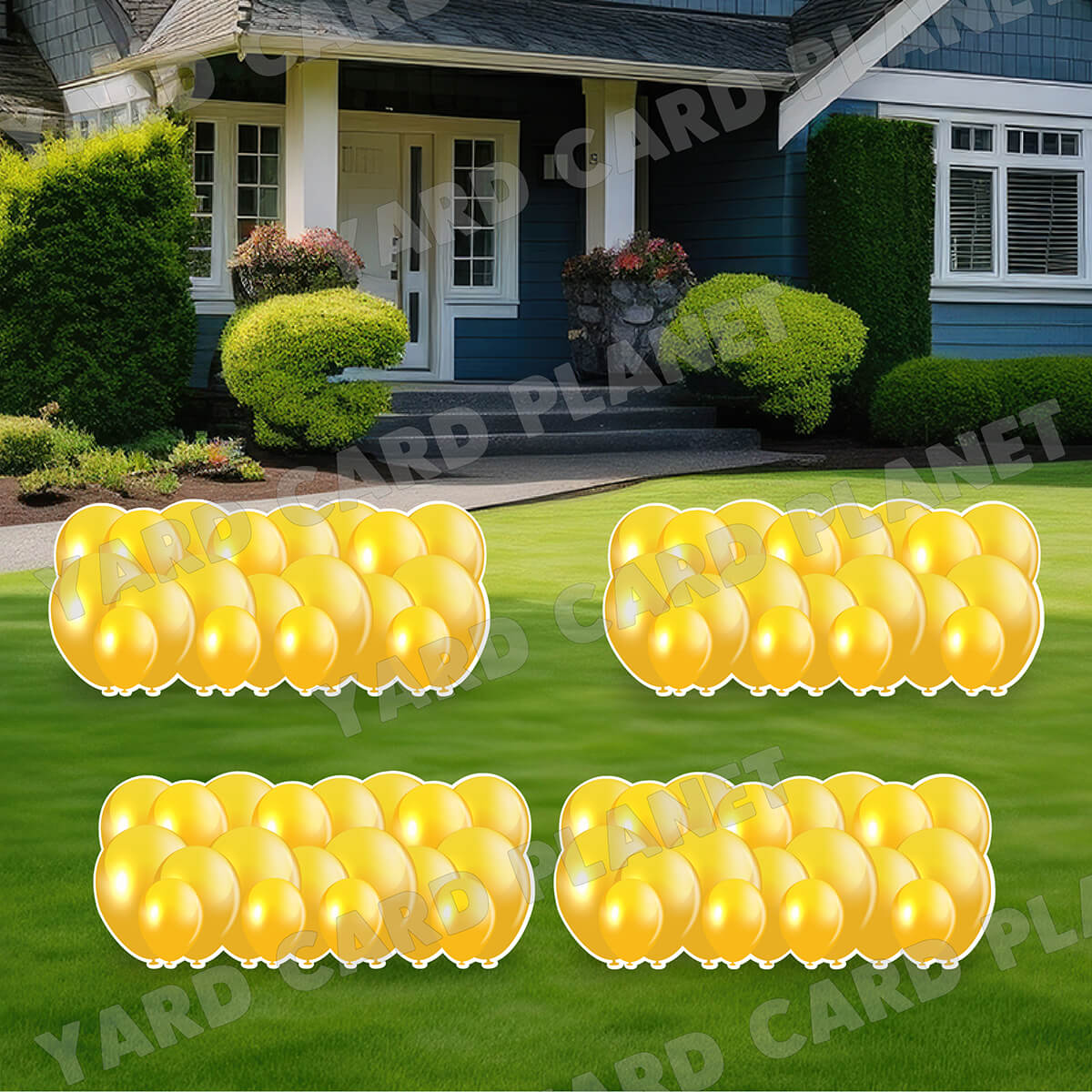 Gold Balloon Panels Yard Card Set