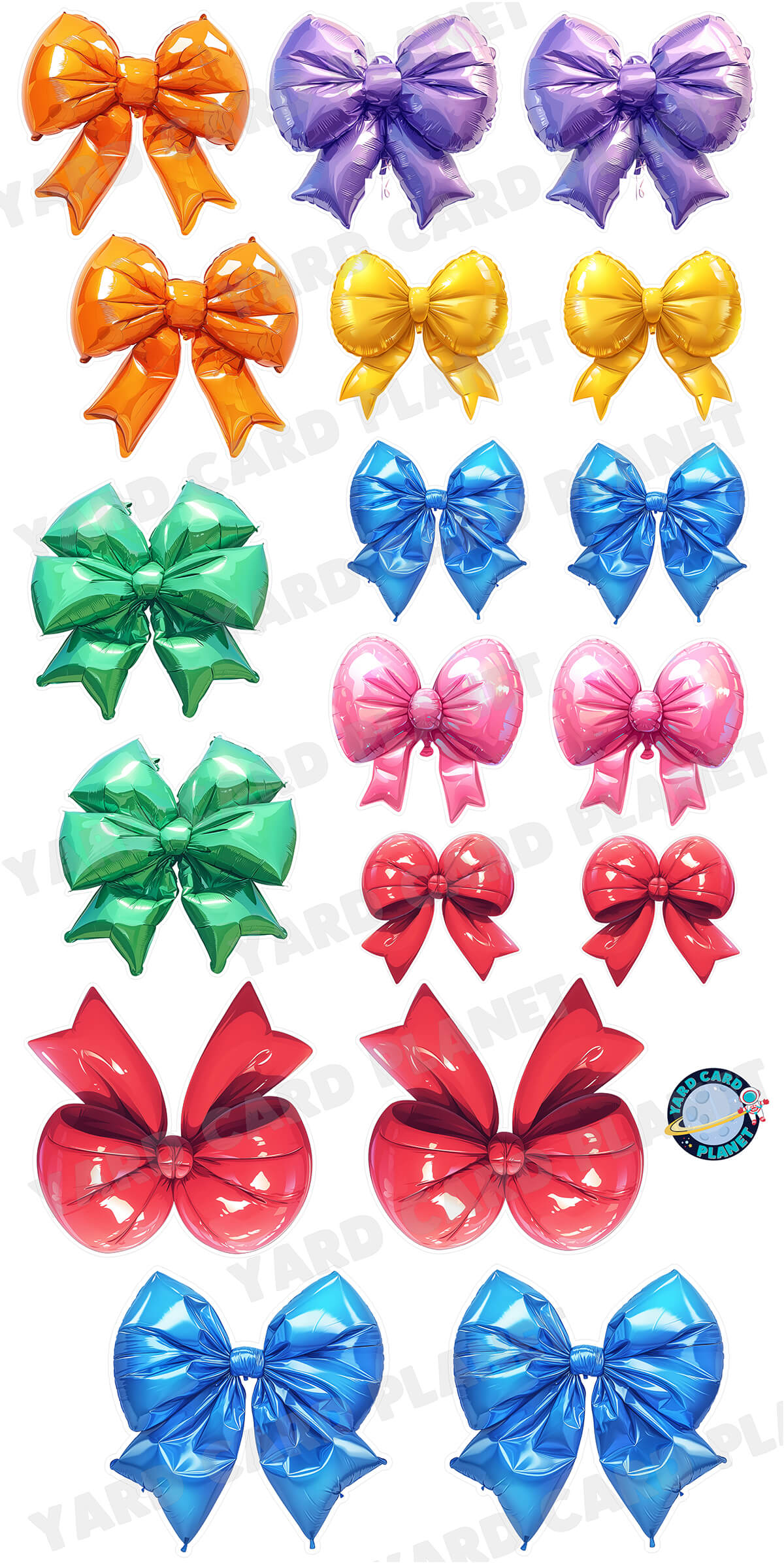 Bright Color Wheel Balloon Bows Yard Card Flair Set