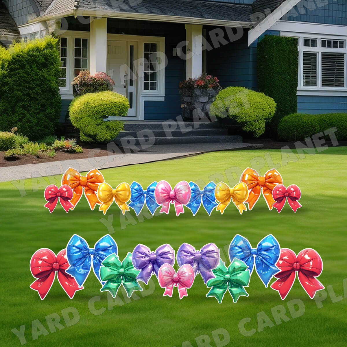 Bright Color Wheel Balloon Bows Yard Card Flair Set