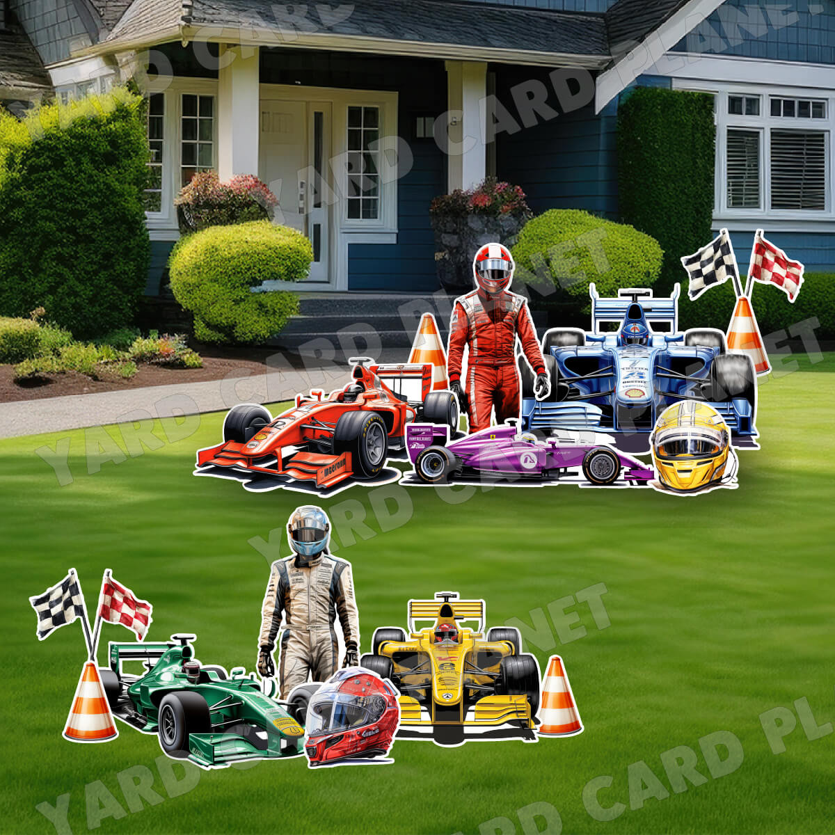 F1 Formula Racing Yard Card Flair Set