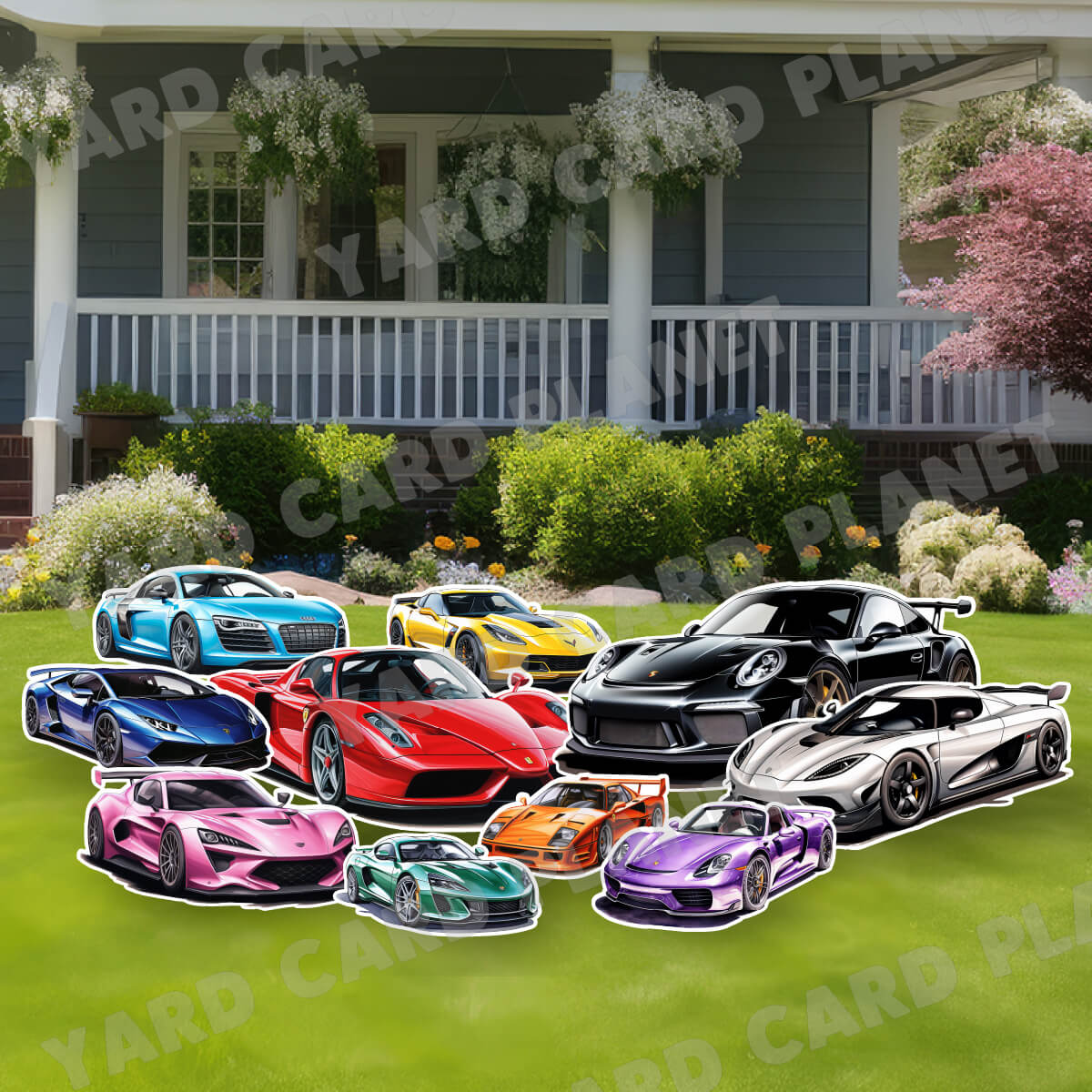 Exotic Sports Cars Yard Card Flair Set