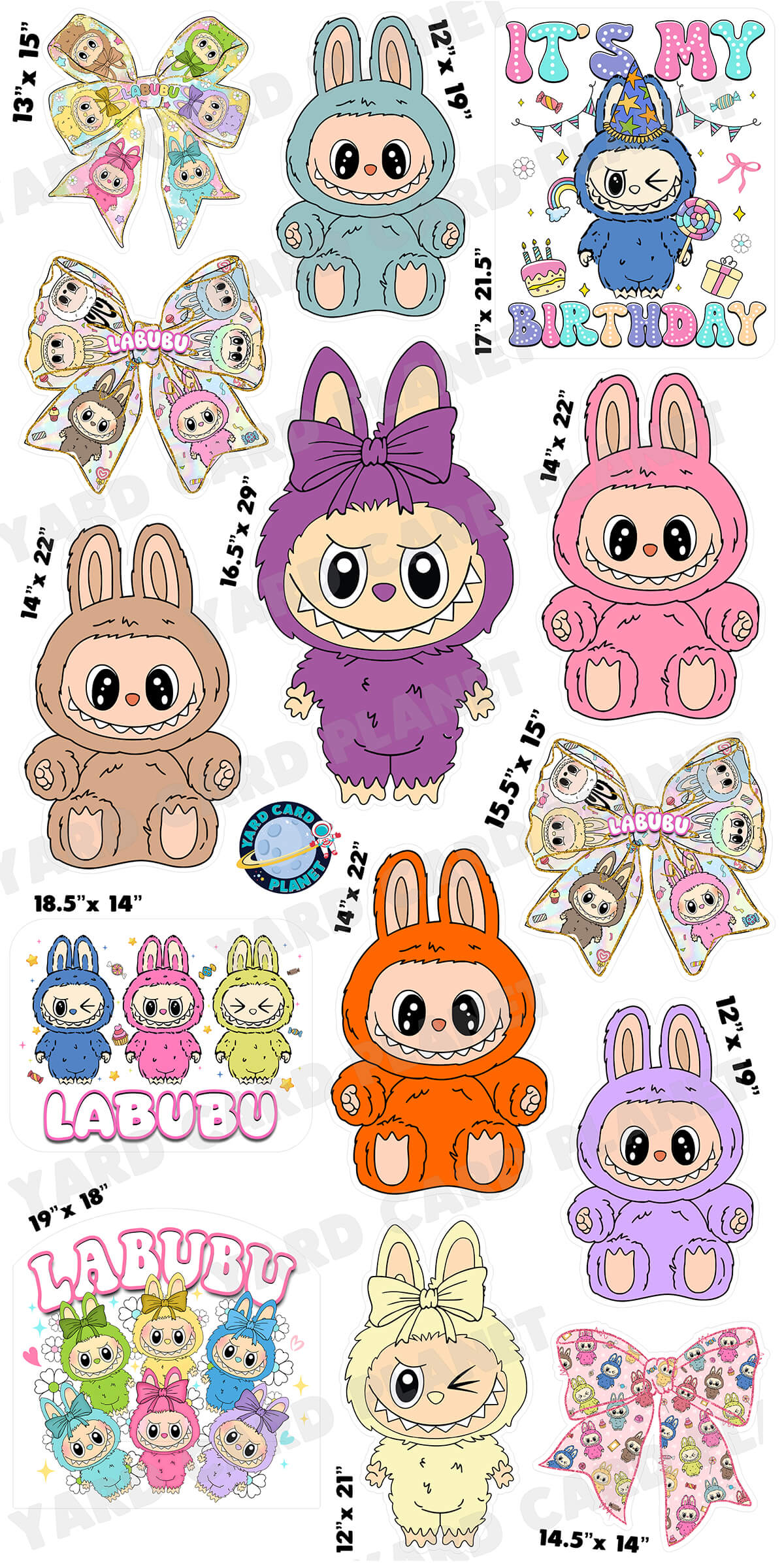 The Bubu Monsters Yard Card Flair Set