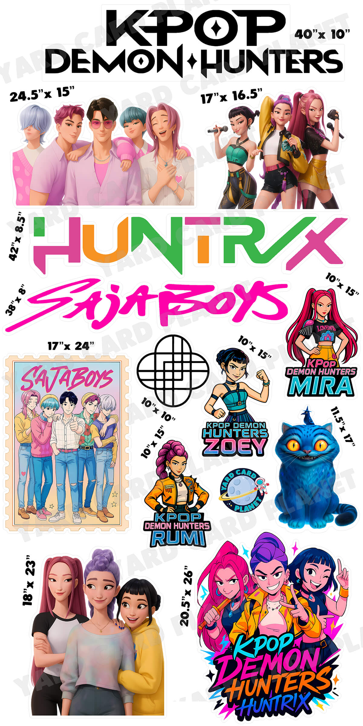 K-Pop Monster Hunters Yard Card Flair Set