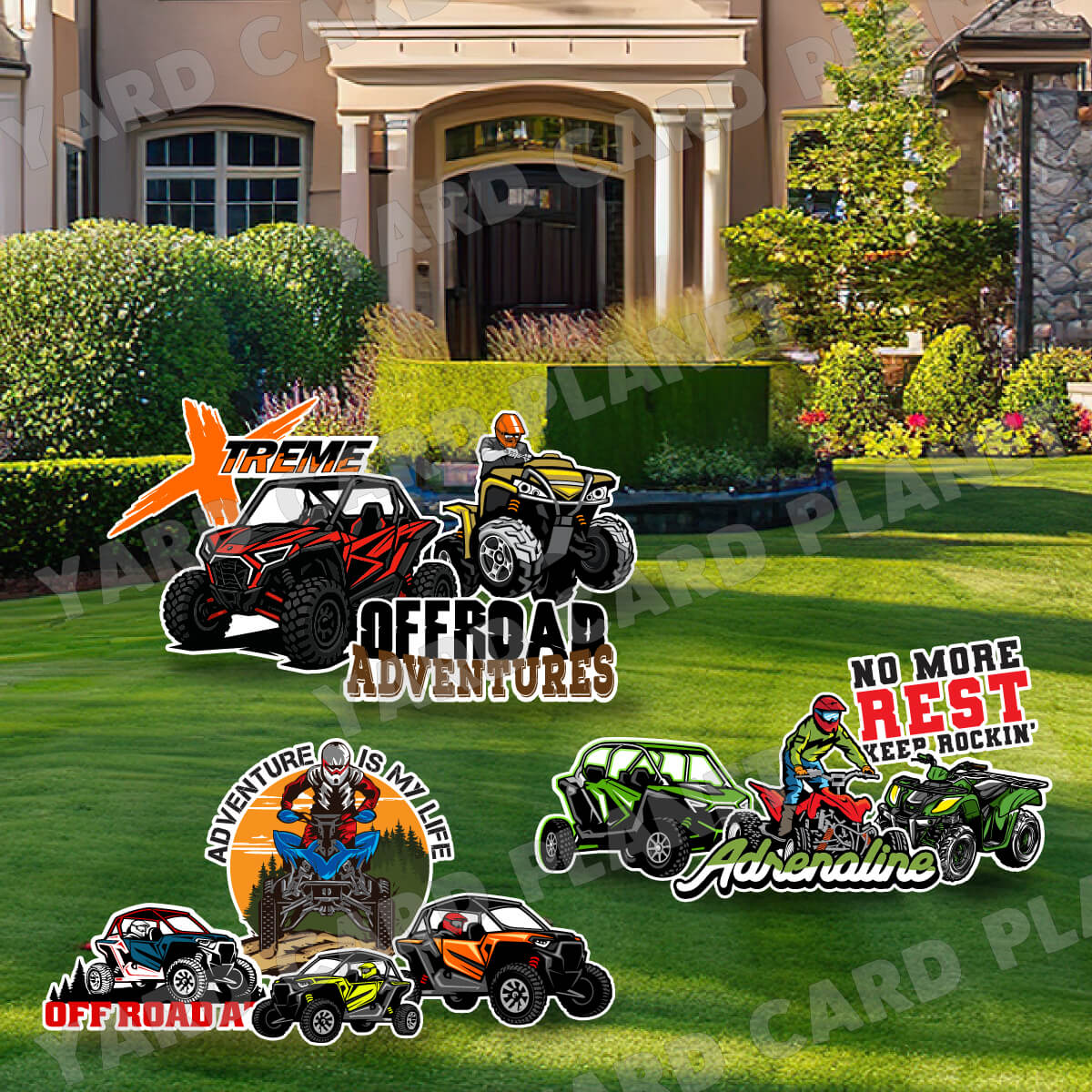 Off-Road Vehicles Yard Card Flair Set