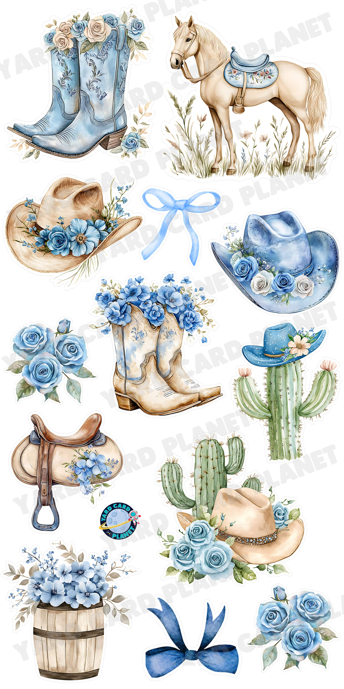 Cowgirl Chic Yard Card Flair Set