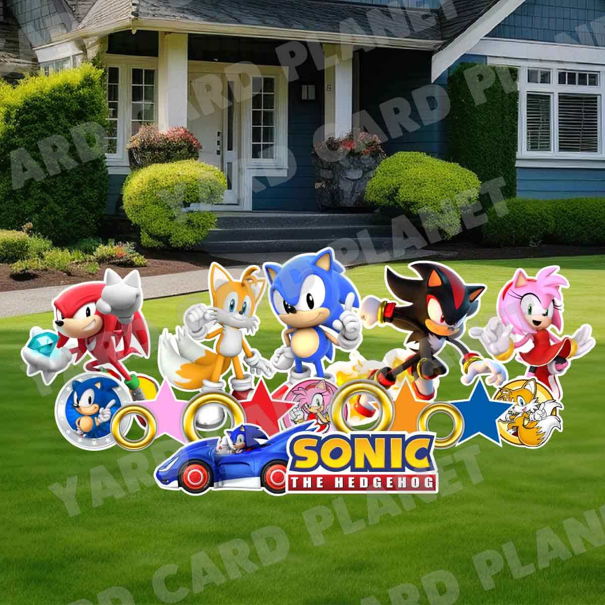 Speedy Blue Hedgehog and Friends Yard Card Flair Set