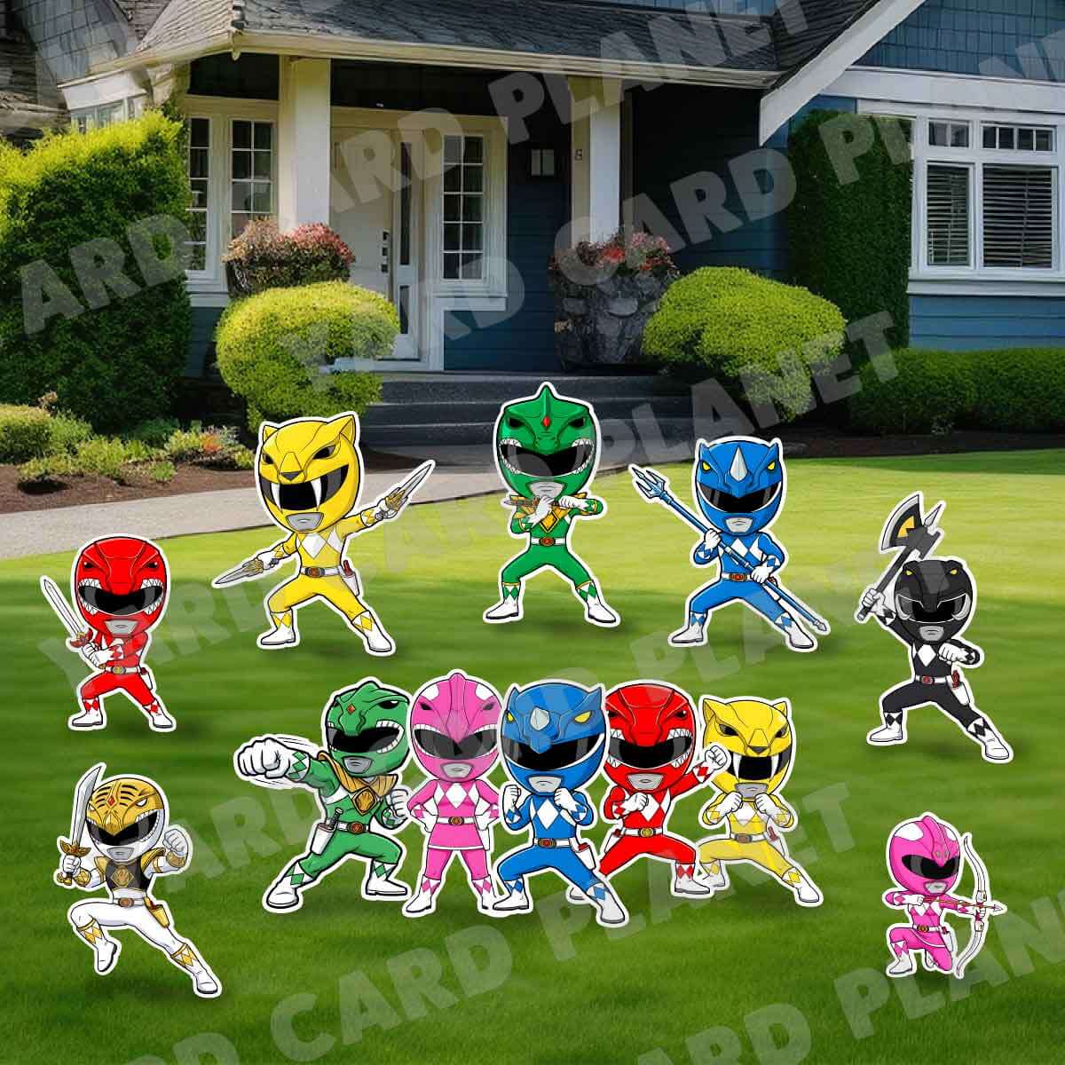 Powerful Superhero Rangers Yard Card Flair Set