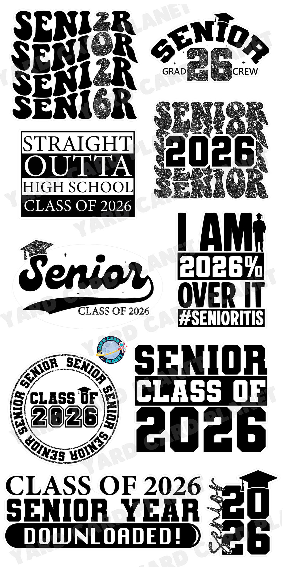 Senior Graduation Signs Yard Card Flair Set - Part 2