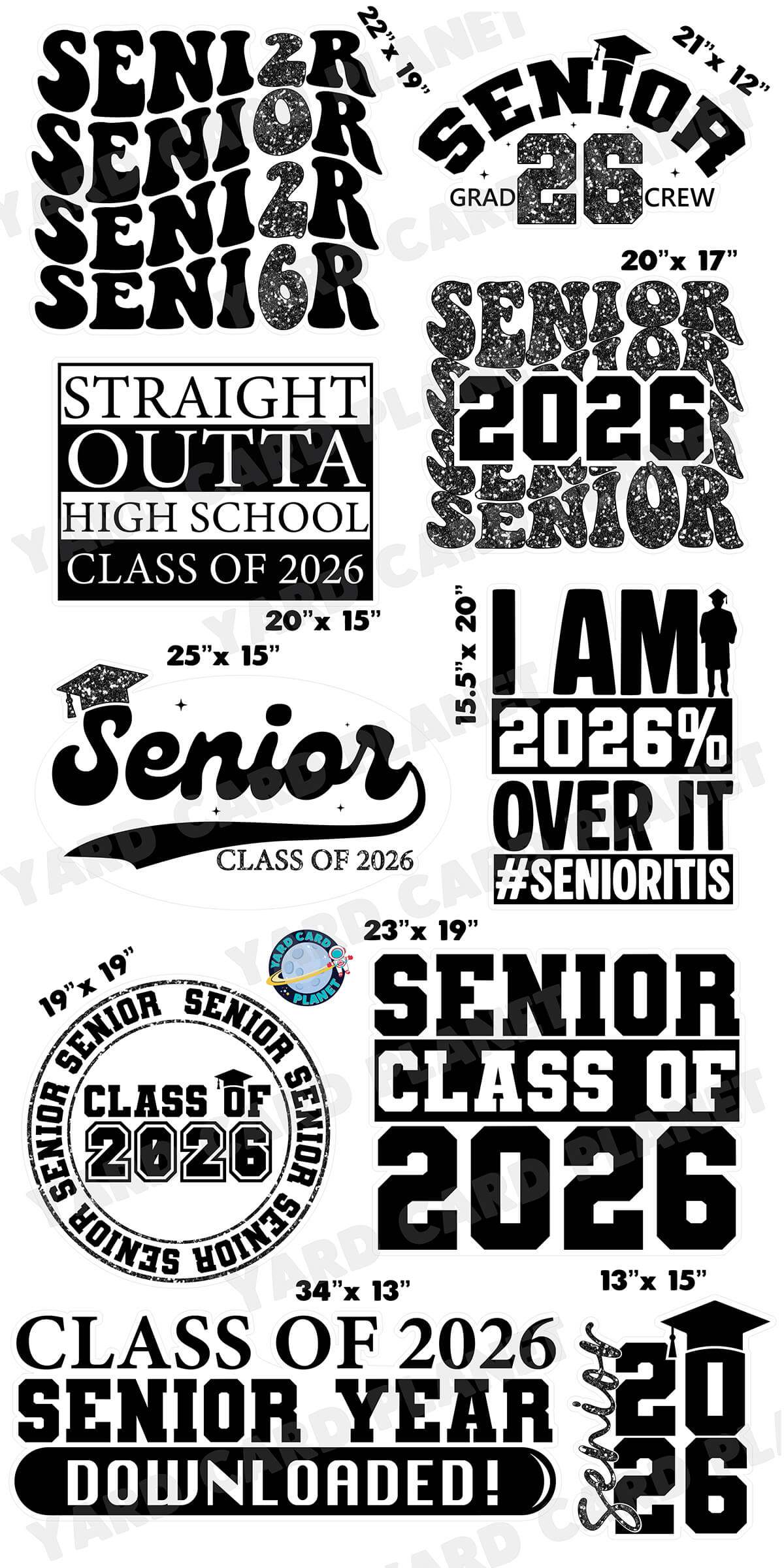 Senior Graduation Signs Yard Card Flair Set - Part 2