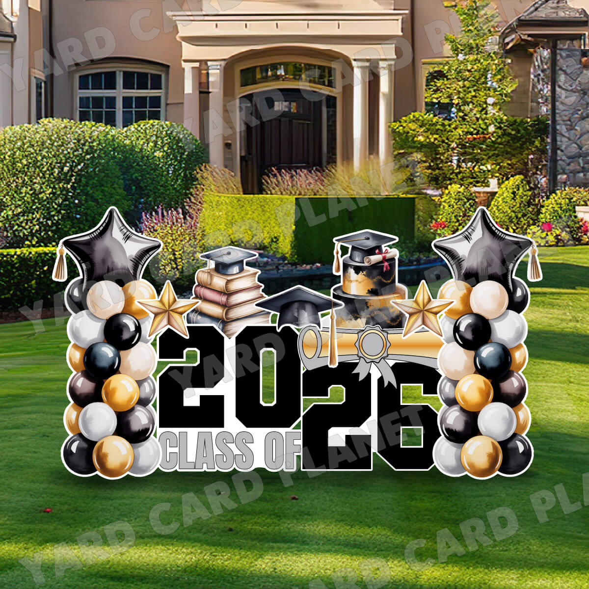 Elegant Graduation Class Of 2026 Watercolor Yard Card Flair Set