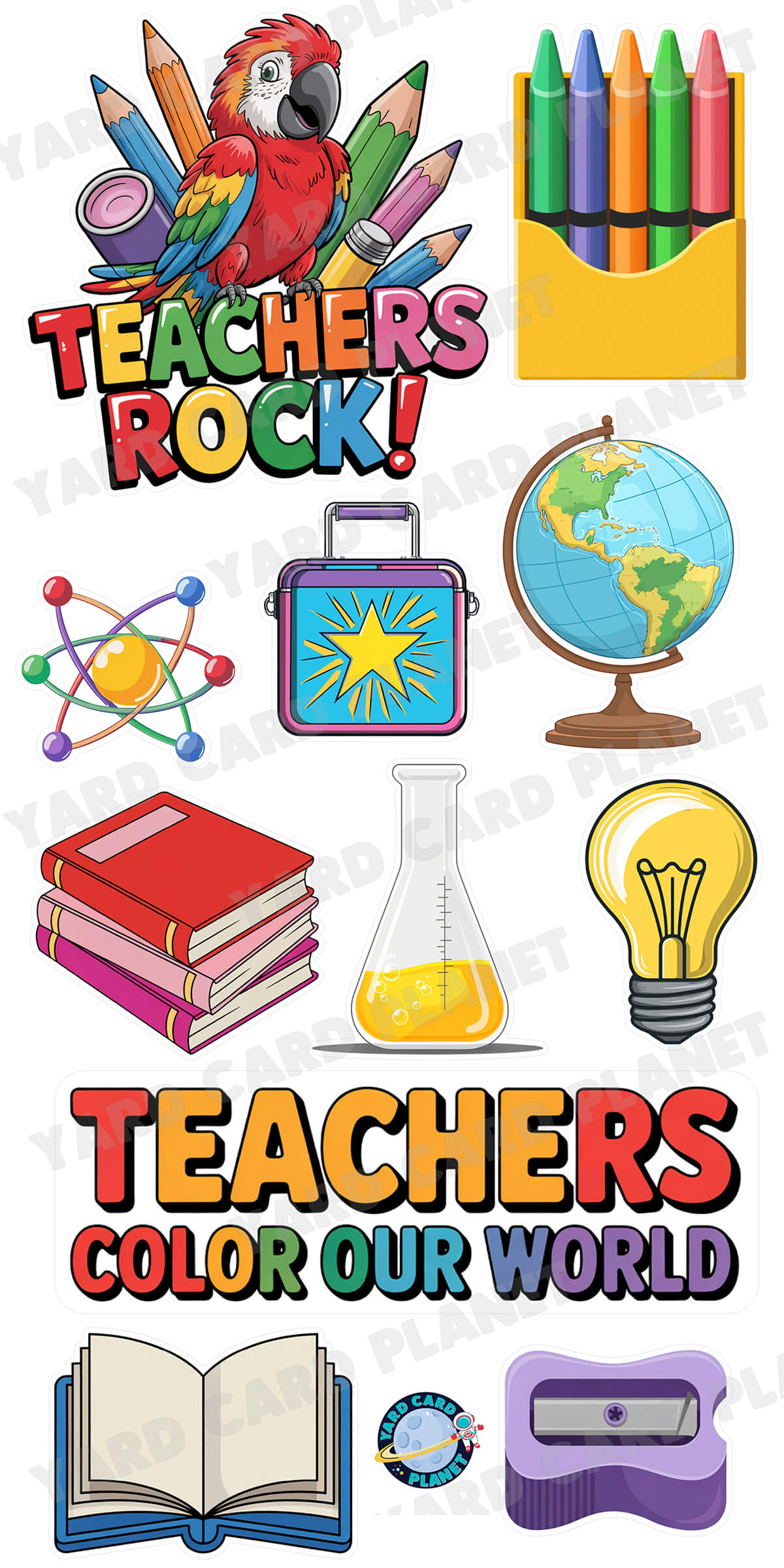 Teachers Rock EZ Quick Sign and Yard Card Flair Set