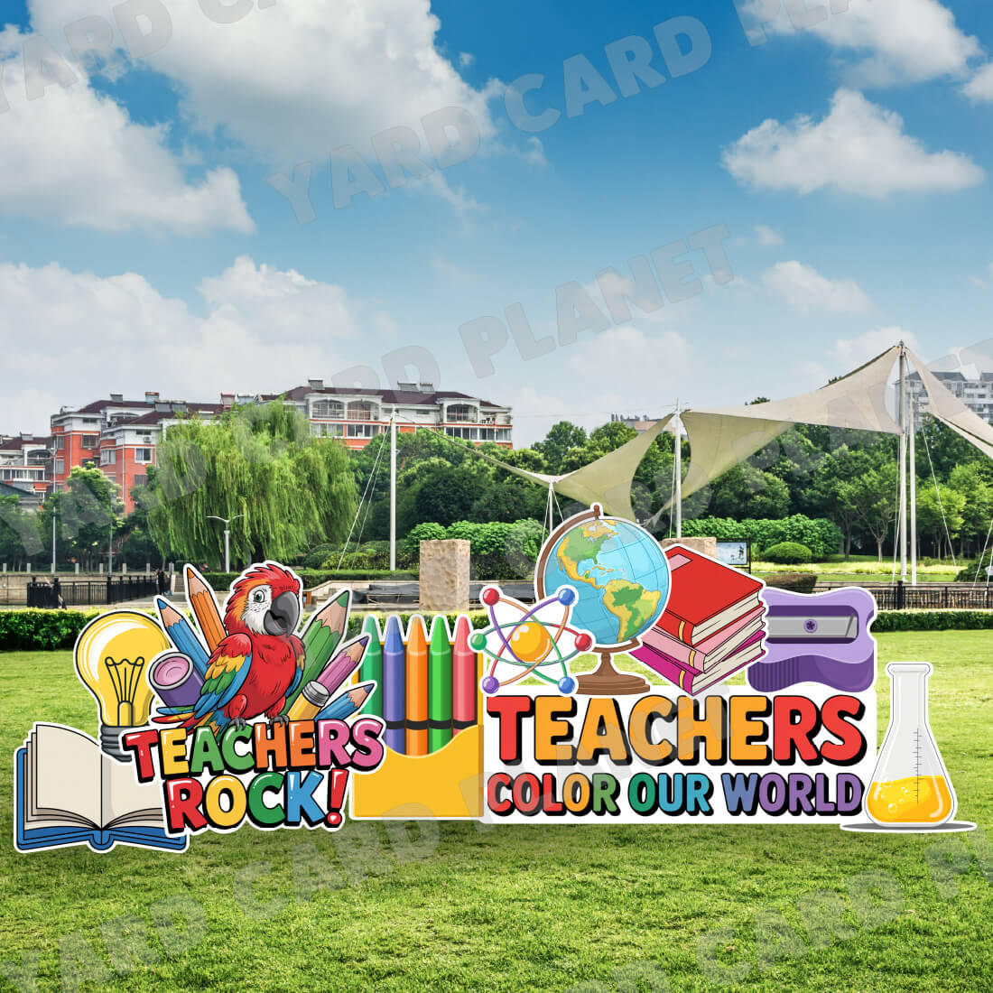 Teachers Rock EZ Quick Sign and Yard Card Flair Set